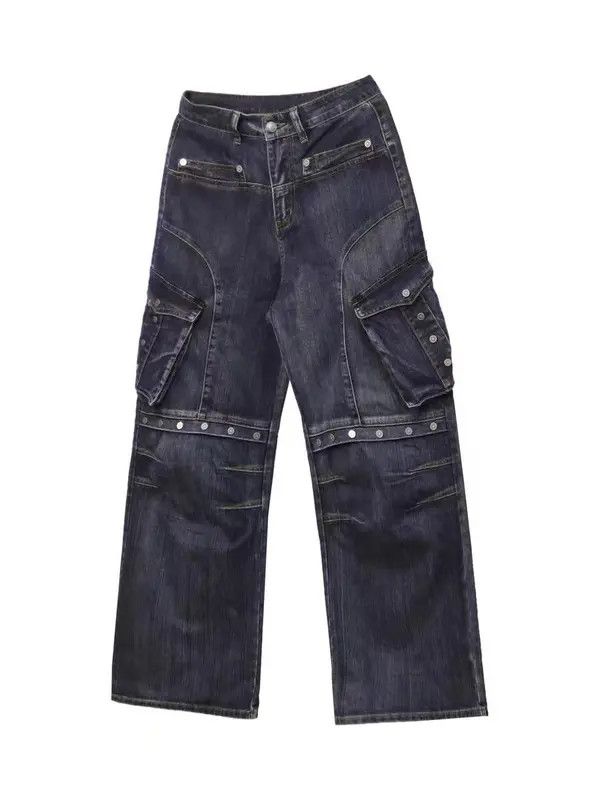 Japanese Brand × Jean Retro Heavy Industry Big Pocket Workwear Wide Leg Jeans Size US 32 / EU 48 - 1 Thumbnail