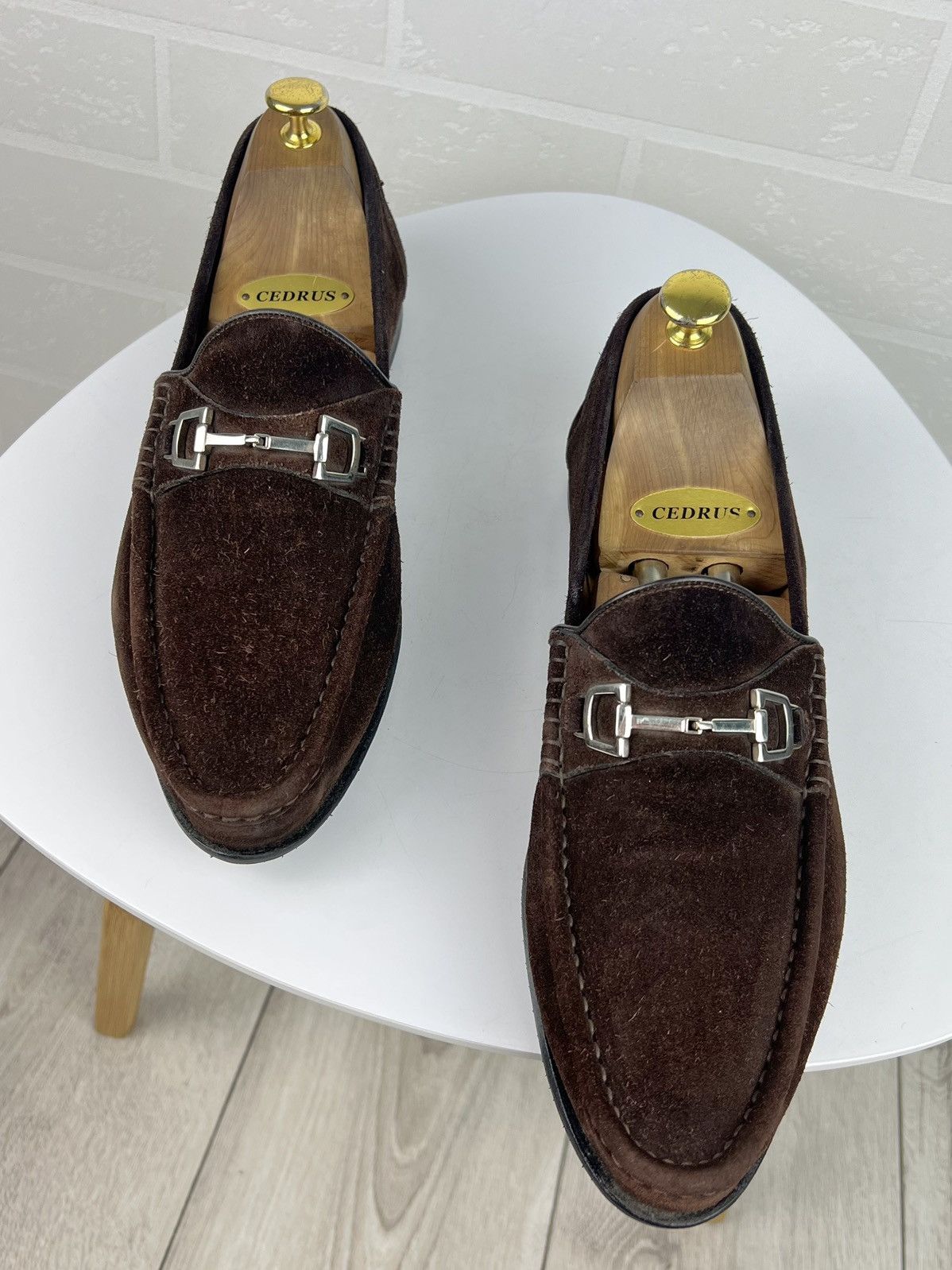 Gucci GUCCI Loafers Suede Shoes HORSEBIT Buckle GG Brown Men's Size US 9 / EU 42 - 4 Thumbnail
