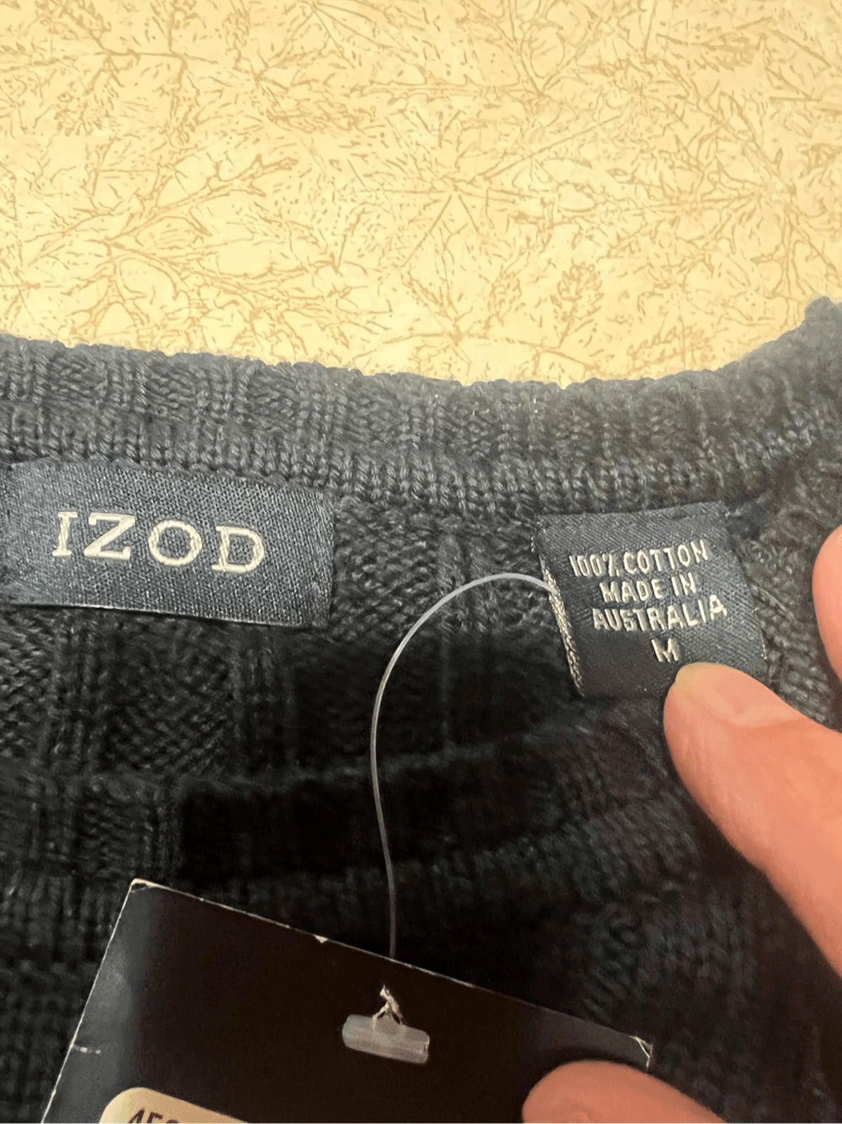 Izod Izod Mens Cable Knit Cotton Sweater Navy Sz M NWT Size US M / EU 48-50 / 2 - 6 Thumbnail