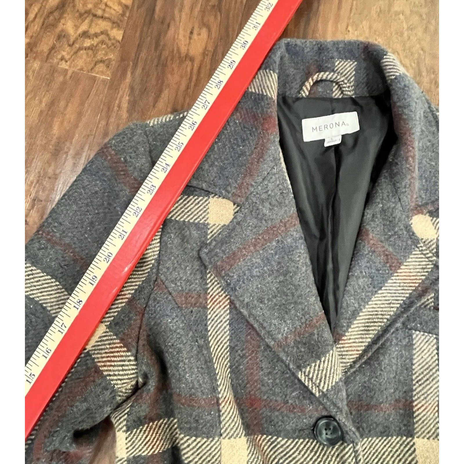 Merona Merona Womens Size L Retro Plaid Belted Dress Coat. RN17730 Size L / US 10 / IT 46 - 5 Thumbnail