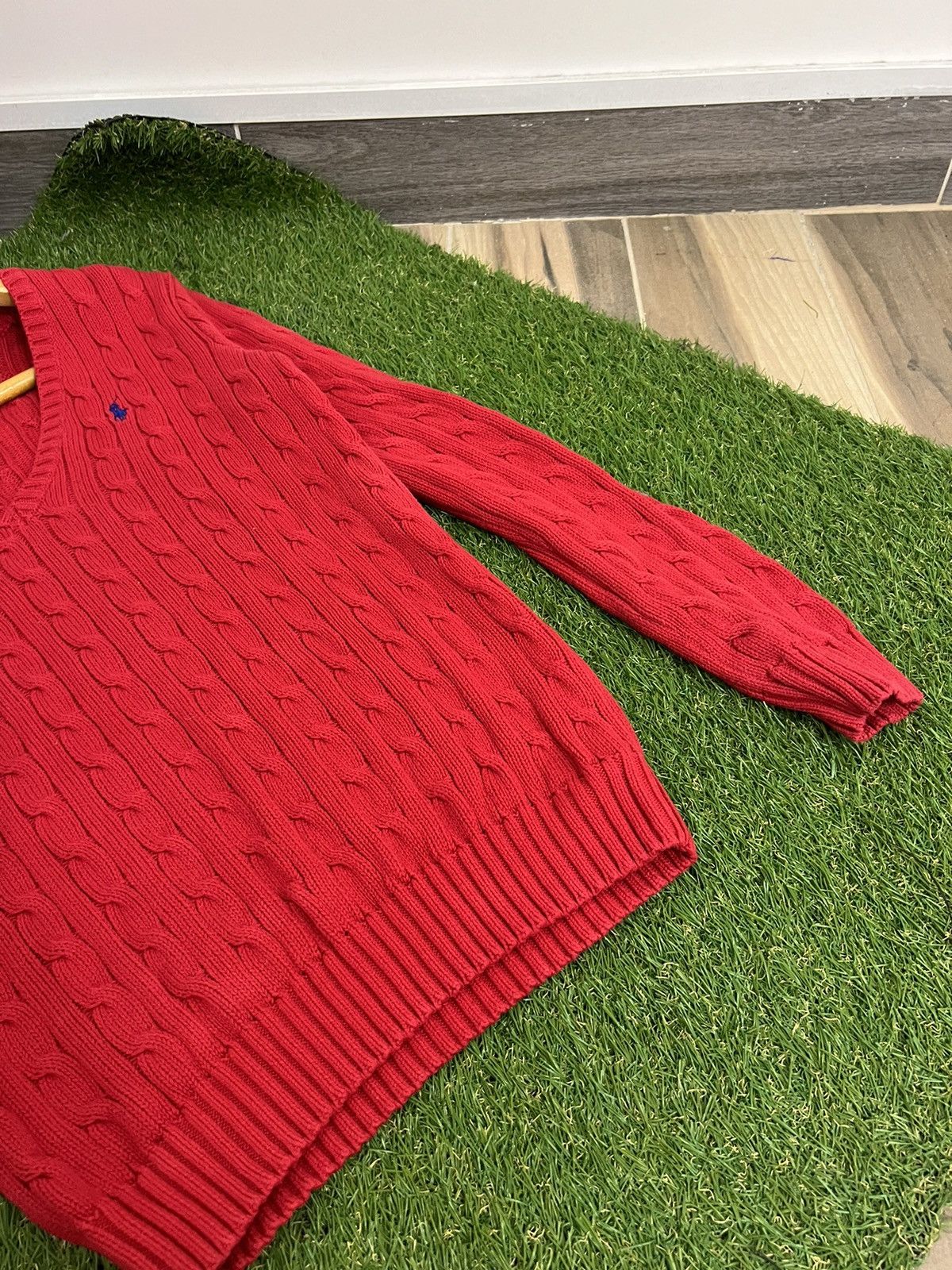 Lauren Ralph Lauren × Polo Ralph Lauren × Ralph Lauren Polo Ralph Lauren Red Cable Knit Sweater Size M / US 6-8 / IT 42-44 - 4 Thumbnail