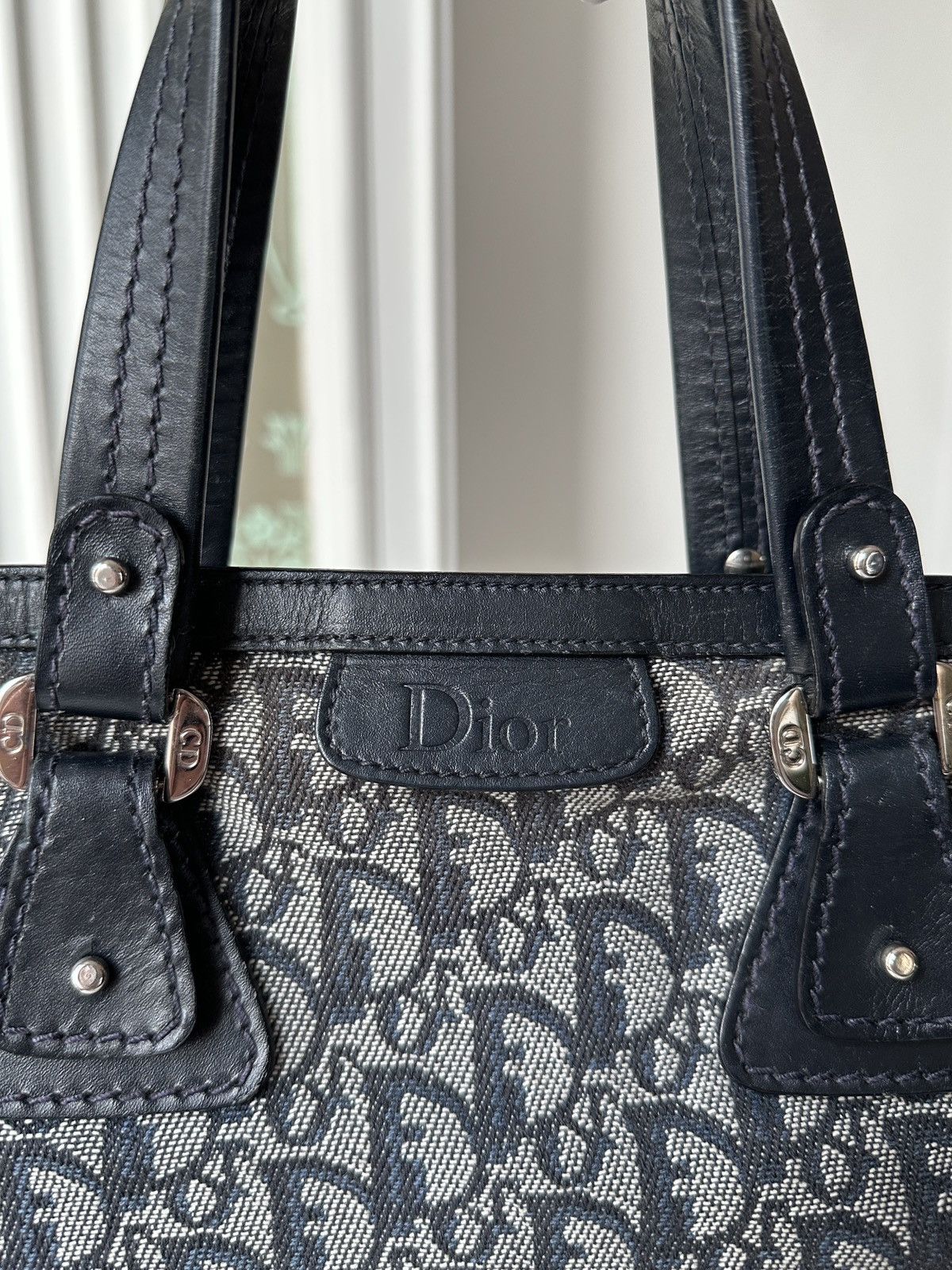 Christian Dior Monsieur DIOR Monogram Navy Diorissimo Canvas Medium Tote Bag Size ONE SIZE - 4 Thumbnail
