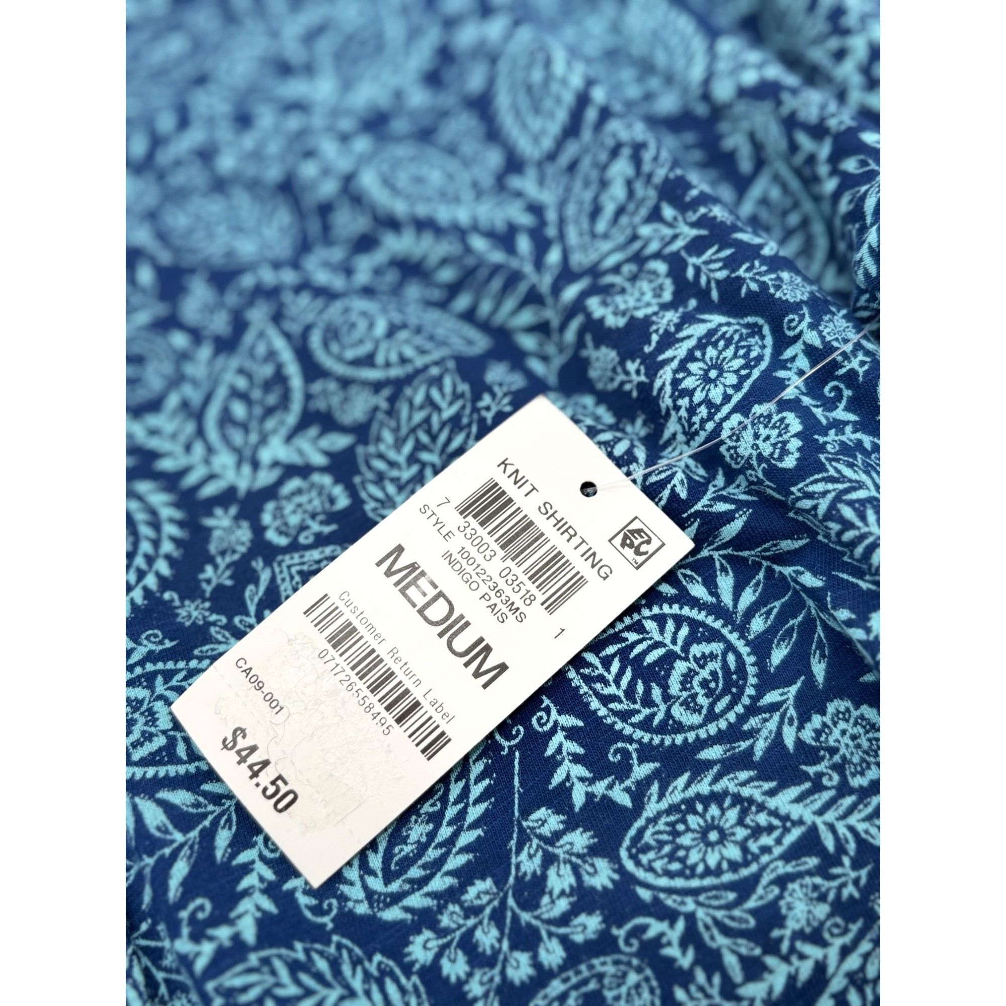 Style & Co Style & Co Cotton Printed Henley T-Shirt, Indigo Paisley, Sz Size M / US 6-8 / IT 42-44 - 7 Thumbnail