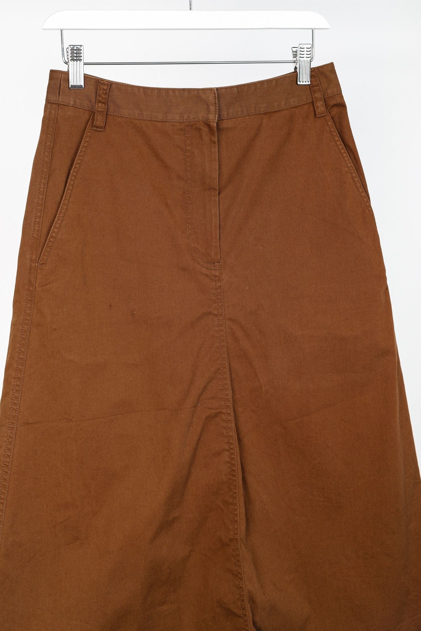Tibi Tibi Cococa Brown Organic Cotton Twill Maxi Aline Skirt Size 26" / US 2 / IT 38 - 3 Thumbnail