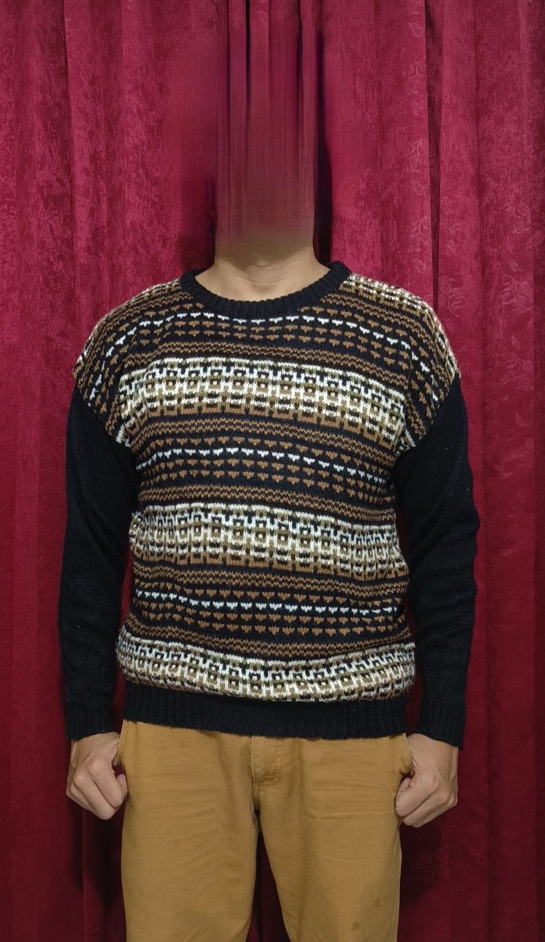 Other JENNIFER MOORE Ethnic Striped Motifs Knit Wool Sweater Size US M / EU 48-50 / 2 - 8 Thumbnail