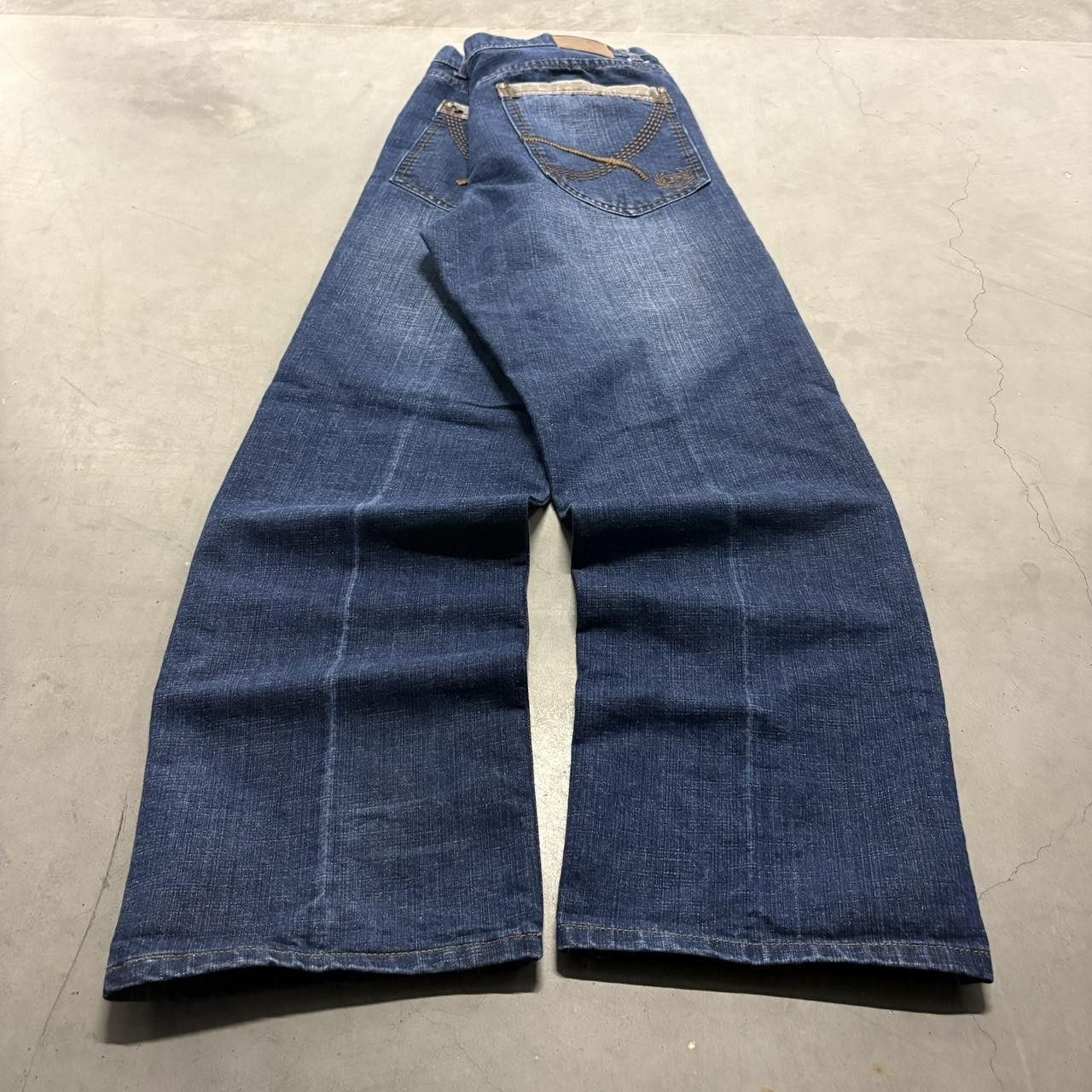 Phat Farm Crazy Vintage Y2K/2000s Super Baggy Phat Farm Streetwear Skater Style Dark Wash Denim Jeans! Size US 38 / EU 54 - 6 Thumbnail