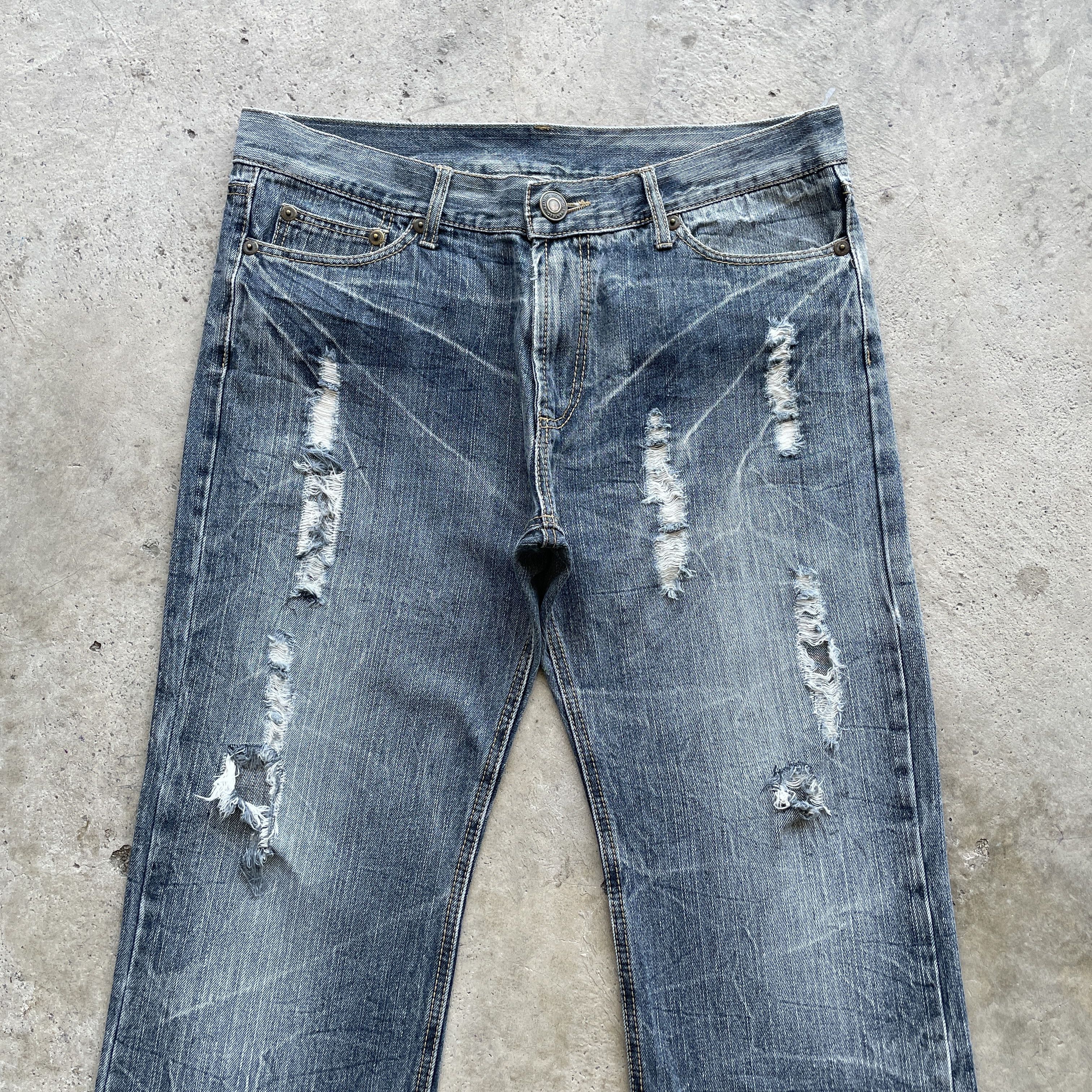 Japanese Brand W36x27 Vintage Japanese Faded Denim Distressed Jeans Pants Size US 36 / EU 52 - 4 Thumbnail