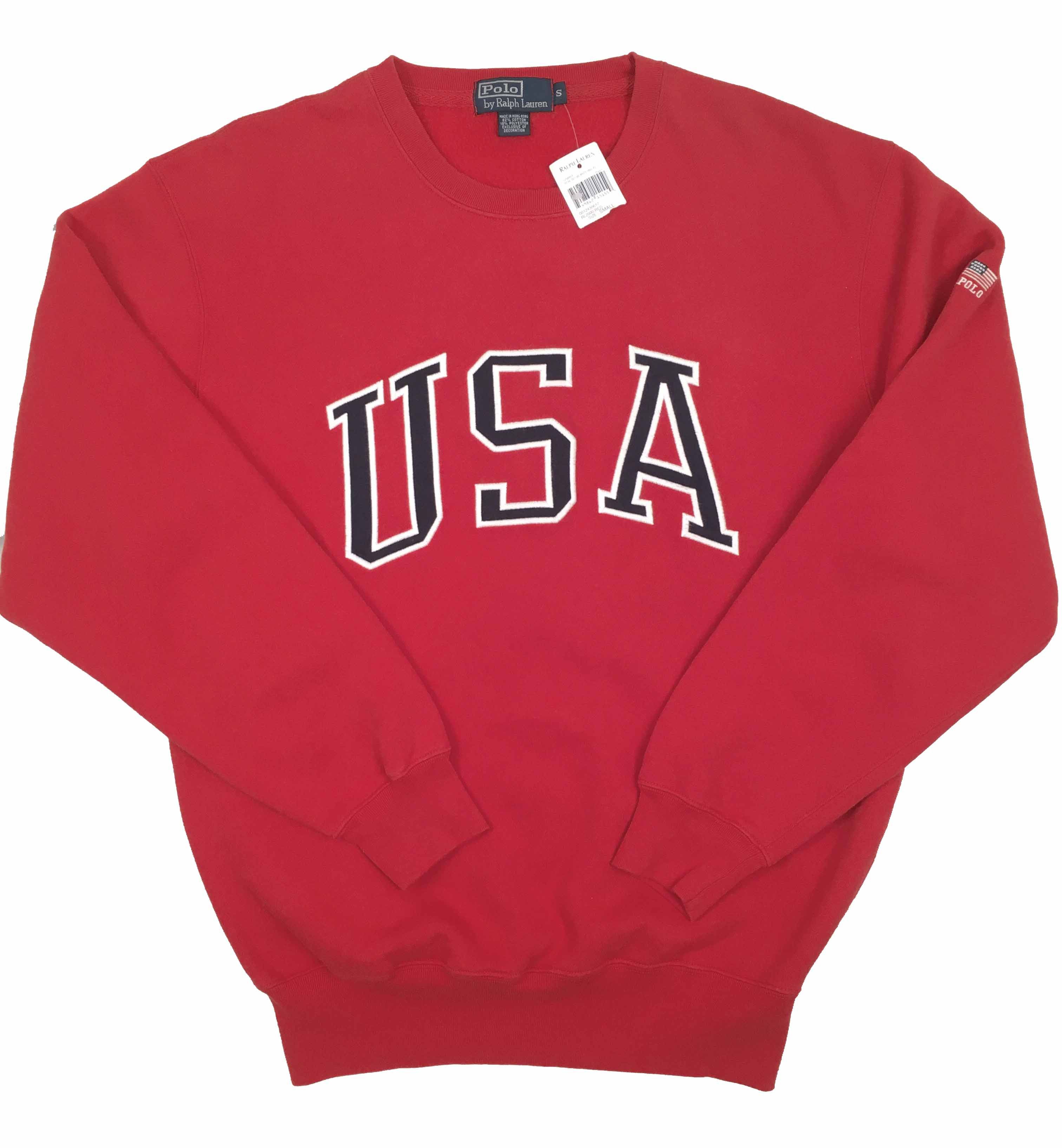 Polo Ralph Lauren NEW Vintage Polo Ralph Lauren USA Sweatshirt! Red OVERSIZED Size US S / EU 44-46 / 1 - 1 Thumbnail