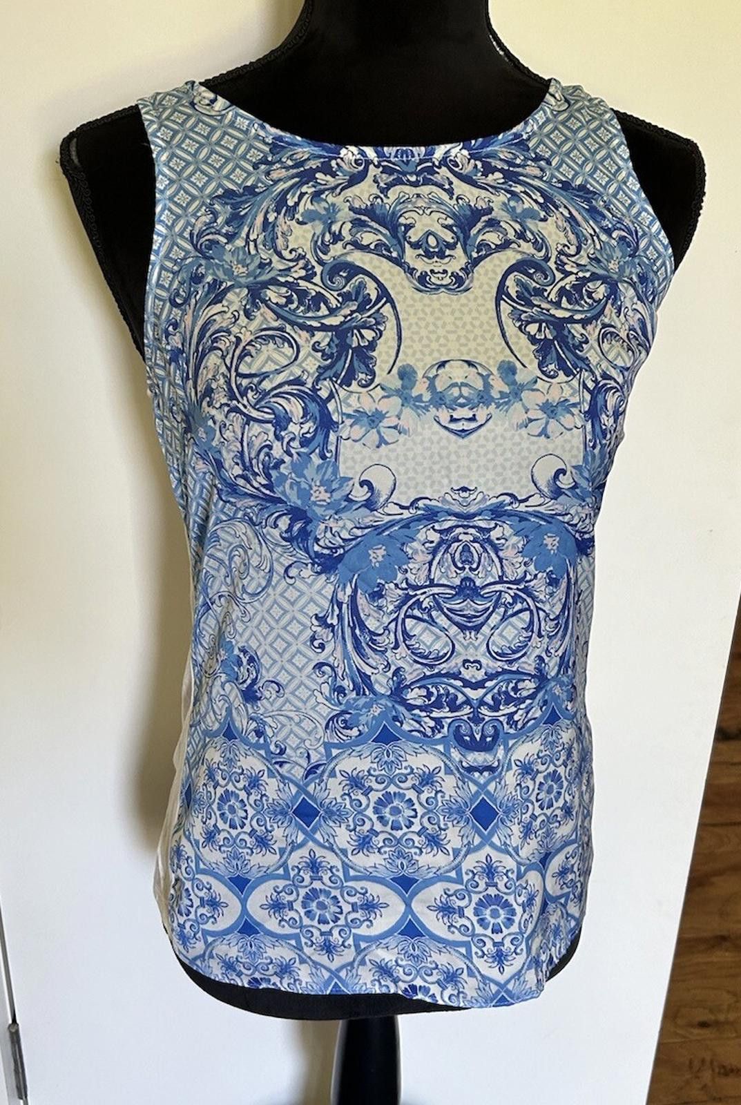 Other Forever New Blue Print Tank Singlet Top - Size 6 (004) Size XS / US 0-2 / IT 36-38 - 4 Thumbnail