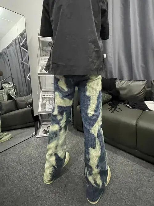 Designer × Jean pattern party graphics tie dye remake cargo flare jeans Size 27" / US 4 / IT 40 - 2 Thumbnail