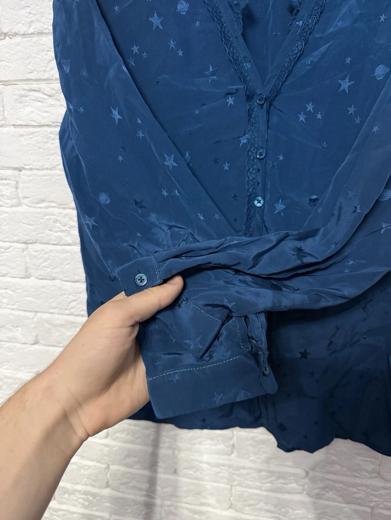 Zadig & Voltaire Zadig&Voltaire Taki Jac Deluxe 100% Silk Blouse Night Patern Size S / US 4 / IT 40 - 3 Thumbnail
