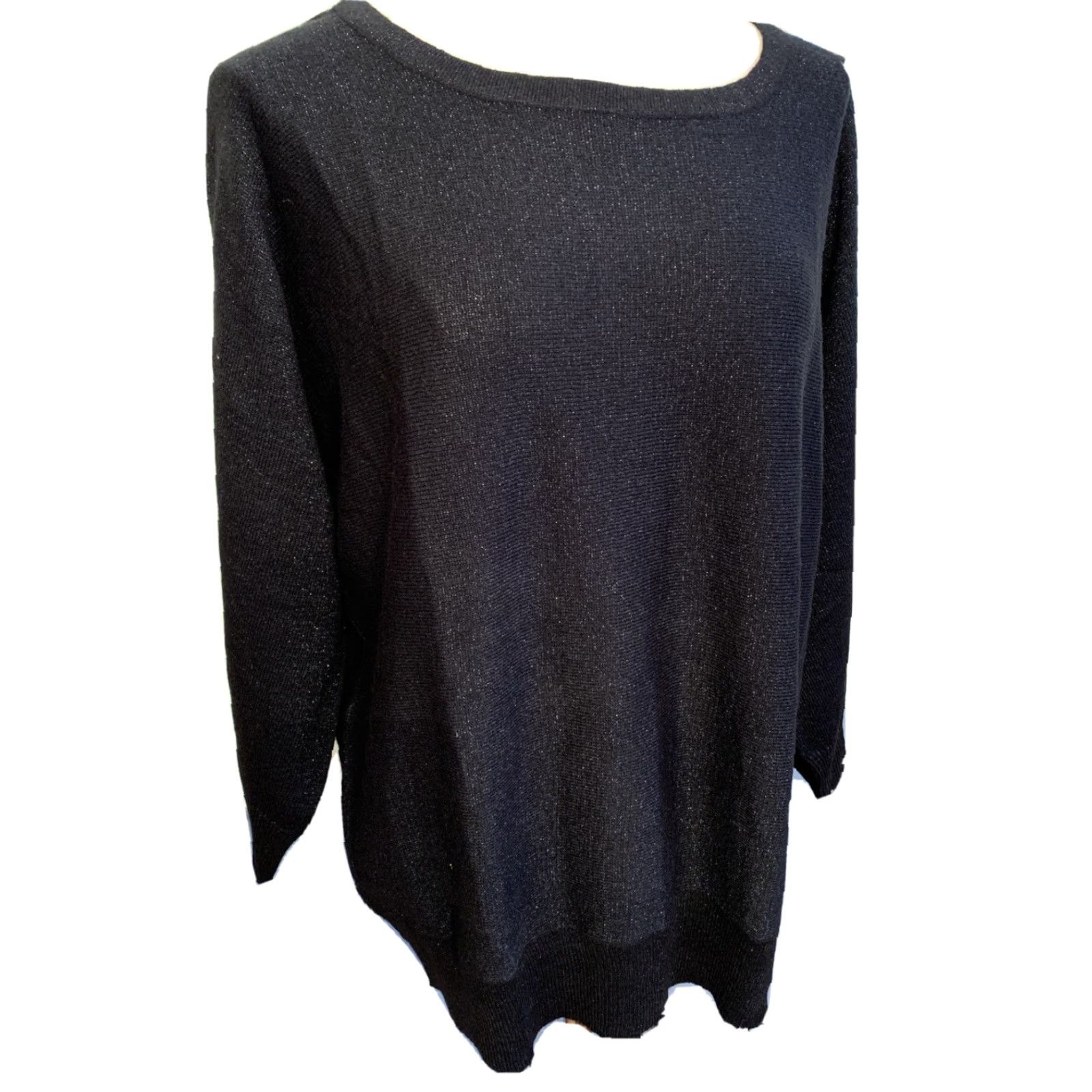 Croft & Barrow VINTAGE Croft & Barrow Women's Sweater 3/4 Sleeve XXL Black Mineral Sparkle 68% acrylic 22% polyester 10% metallic Womens Size XXL / US 16-18 / IT 52-54 - 2 Thumbnail