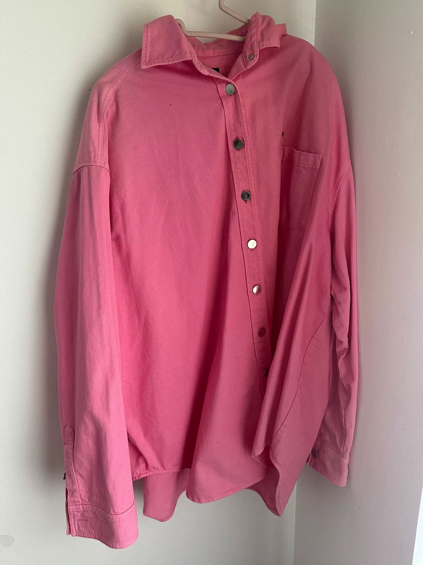 Raf Simons Raf Simons 21AW Oversized Pink Shirt Size US XS / EU 42 / 0 - 1 Thumbnail