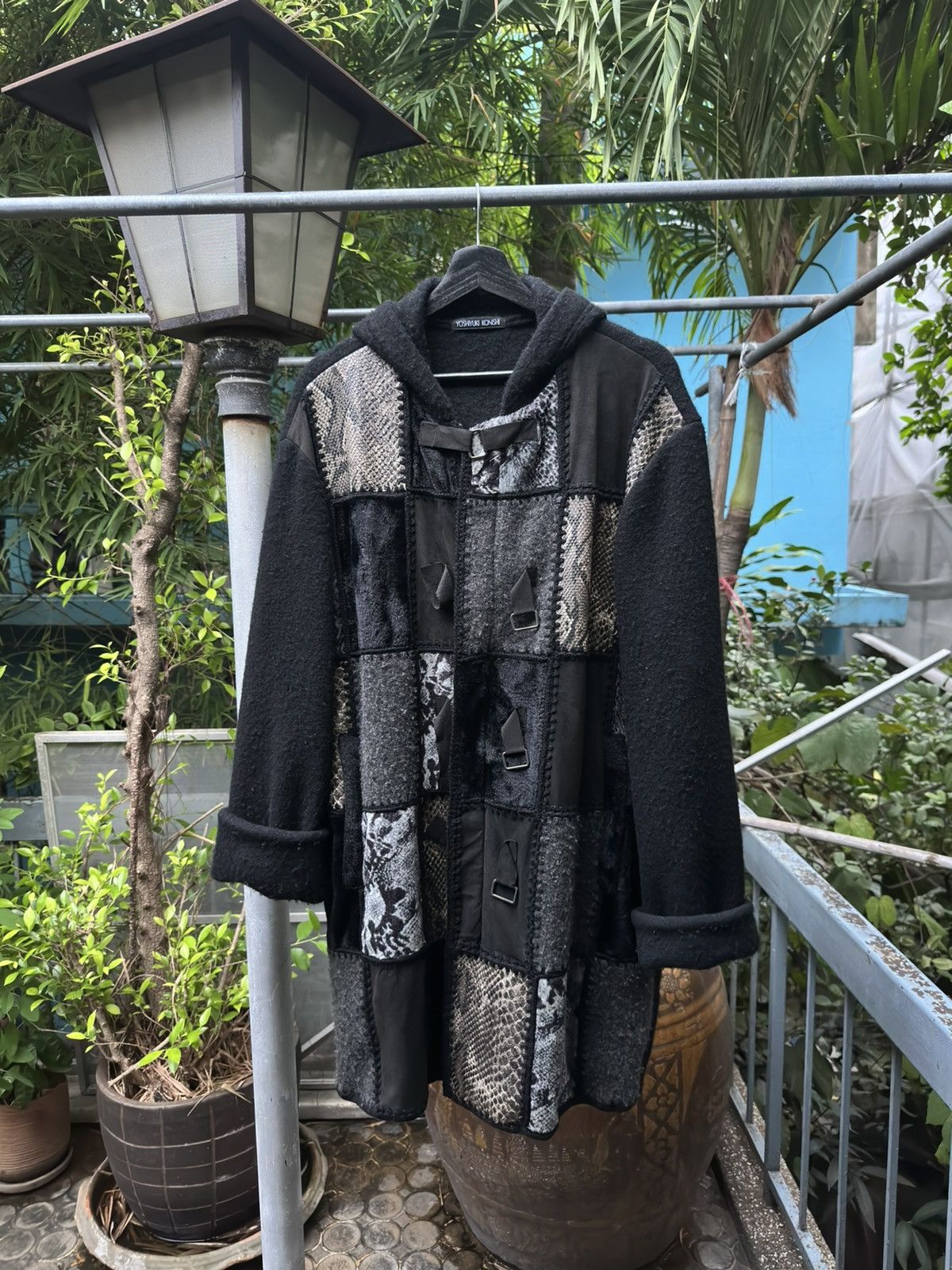Yoshiyuki Konishi 1990s Yoshiyuki Konishi Python Patchworks Hooded Long Coat Size US XL / EU 56 / 4 - 1 Thumbnail