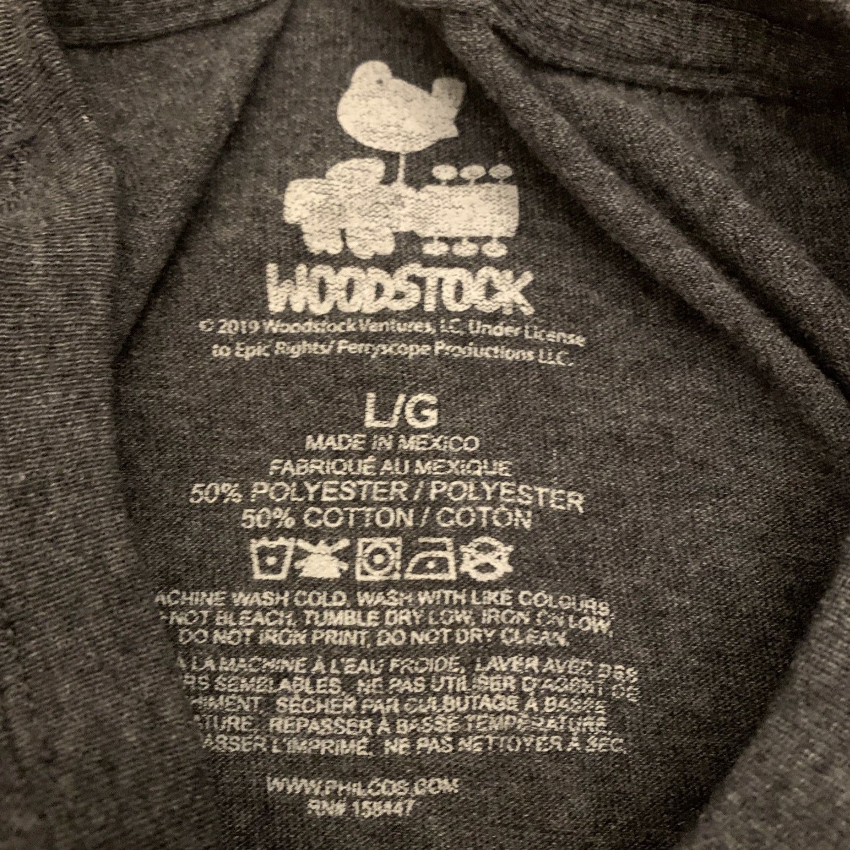 Vintage Woodstock 3 Days Of Peace & Music T-Shirt Dark Gray Large Mens Size US L / EU 52-54 / 3 - 3 Thumbnail