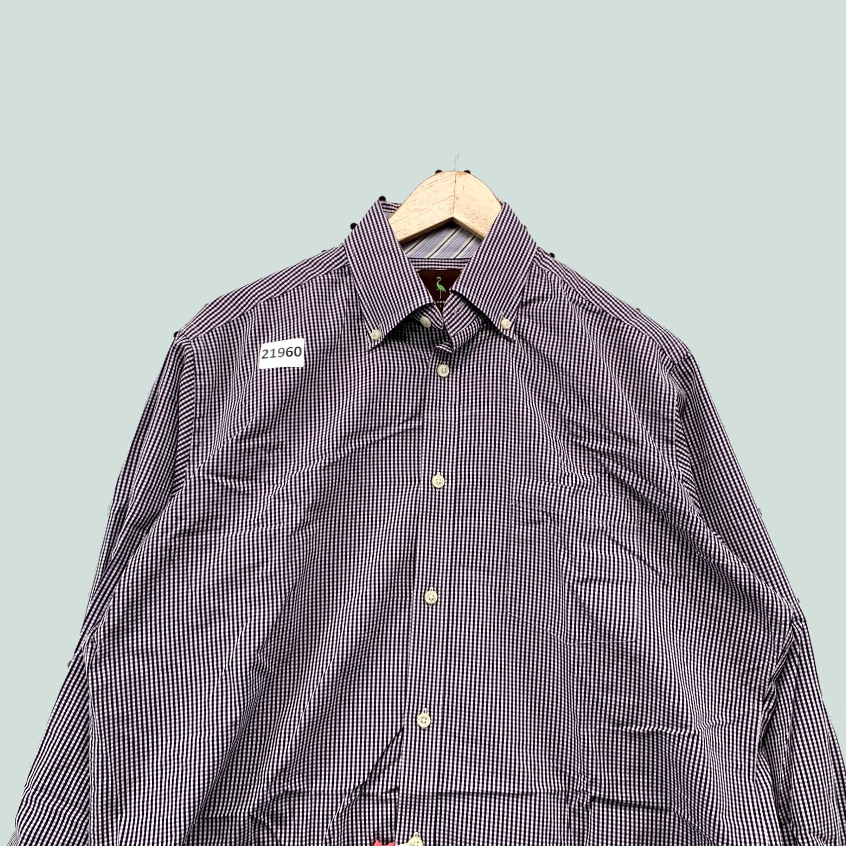 Tailorbyrd TailorByrd Button Down Shirt Purple White Check Long Sleeve Mens Large Size US L / EU 52-54 / 3 - 1 Thumbnail