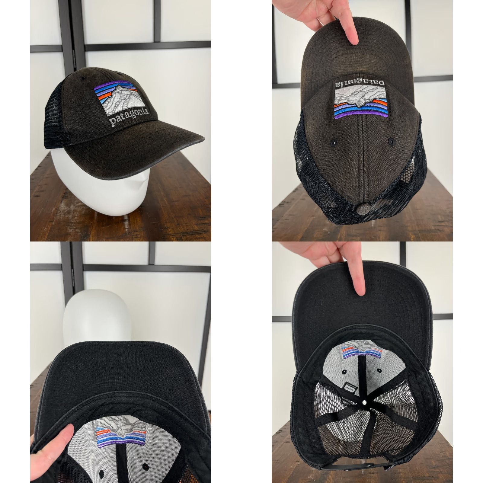 Patagonia Patagonia Hat Cap Snap Back Adult One Size Black Fitz Roy Embroider Trucker Duck Size ONE SIZE - 8 Thumbnail