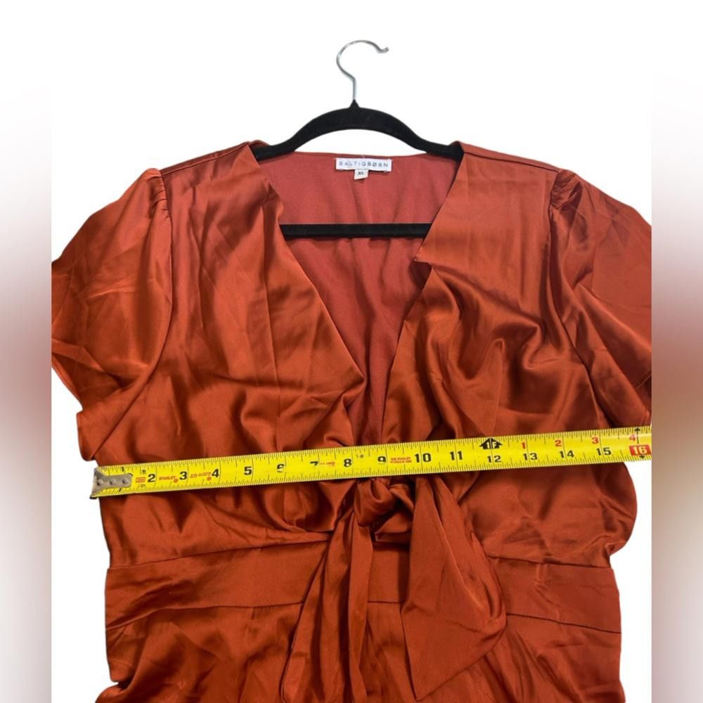 Designer Baltic Born l Poppy Satin Midi Dress XL Burnt Orange Rust Size XL / US 12-14 / IT 48-50 - 8 Thumbnail