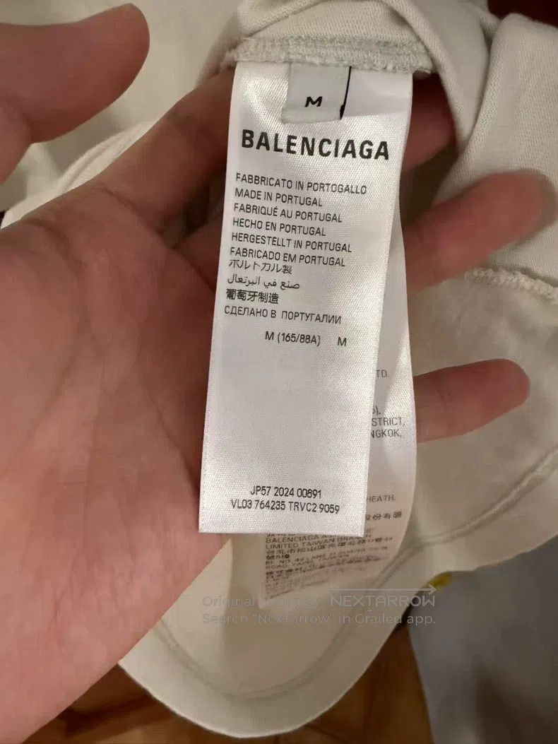 Balenciaga Balenciaga White and Blue Single Ring Short Sleeve T-Shirt Size US M / EU 48-50 / 2 - 4 Thumbnail