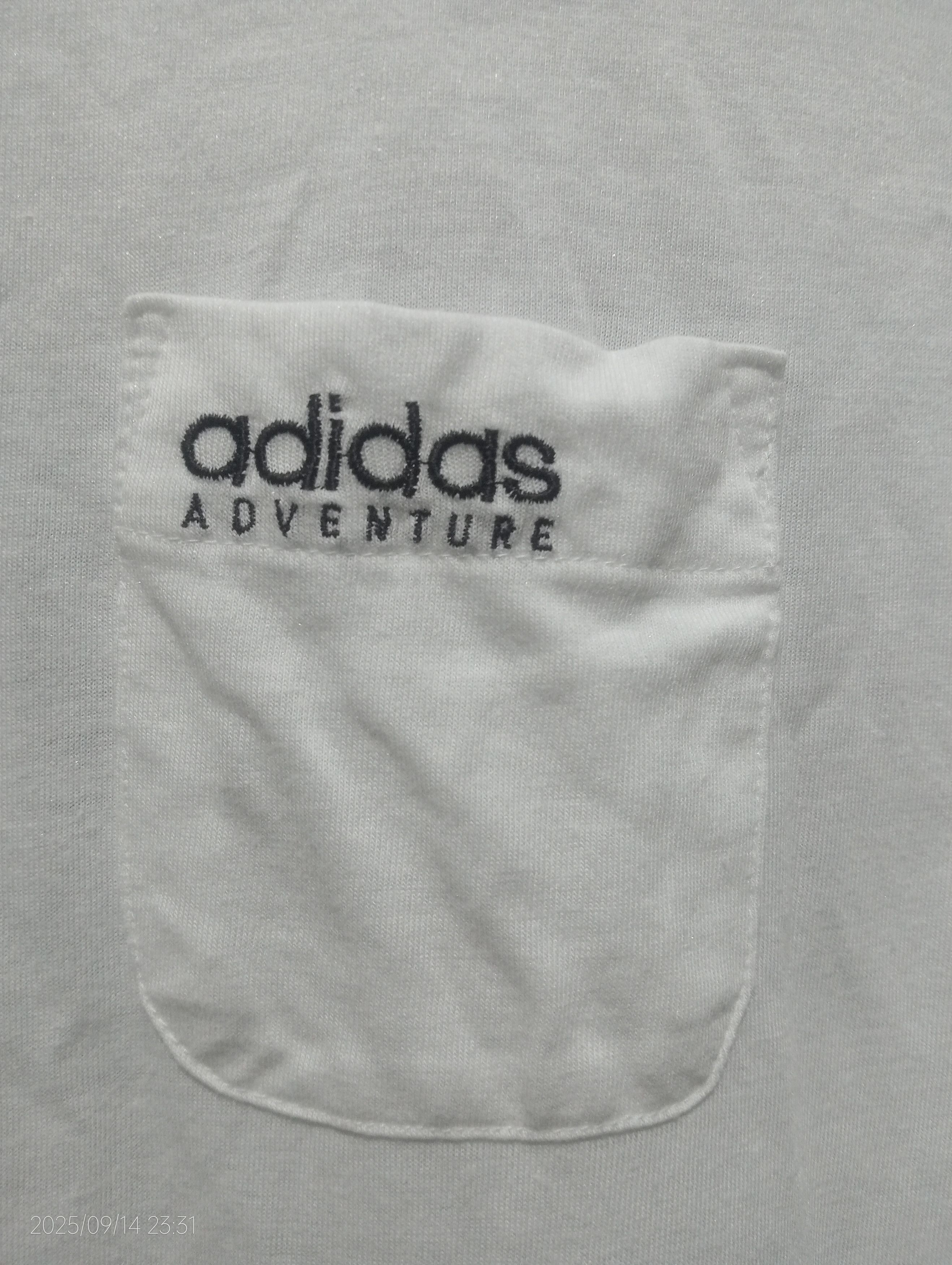 Adidas Vtg 90s Adidas Adventure Single Stitch Single Pocket Tee Size US L / EU 52-54 / 3 - 4 Thumbnail