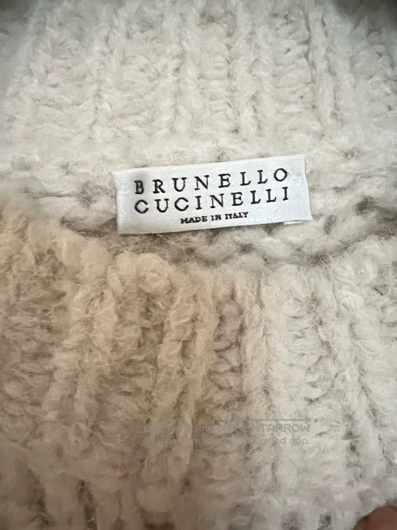 Brunello Cucinelli Brunello Cucinelli Beige alpaca wool knitted sweater, warm Size L / US 10 / IT 46 - 3 Thumbnail