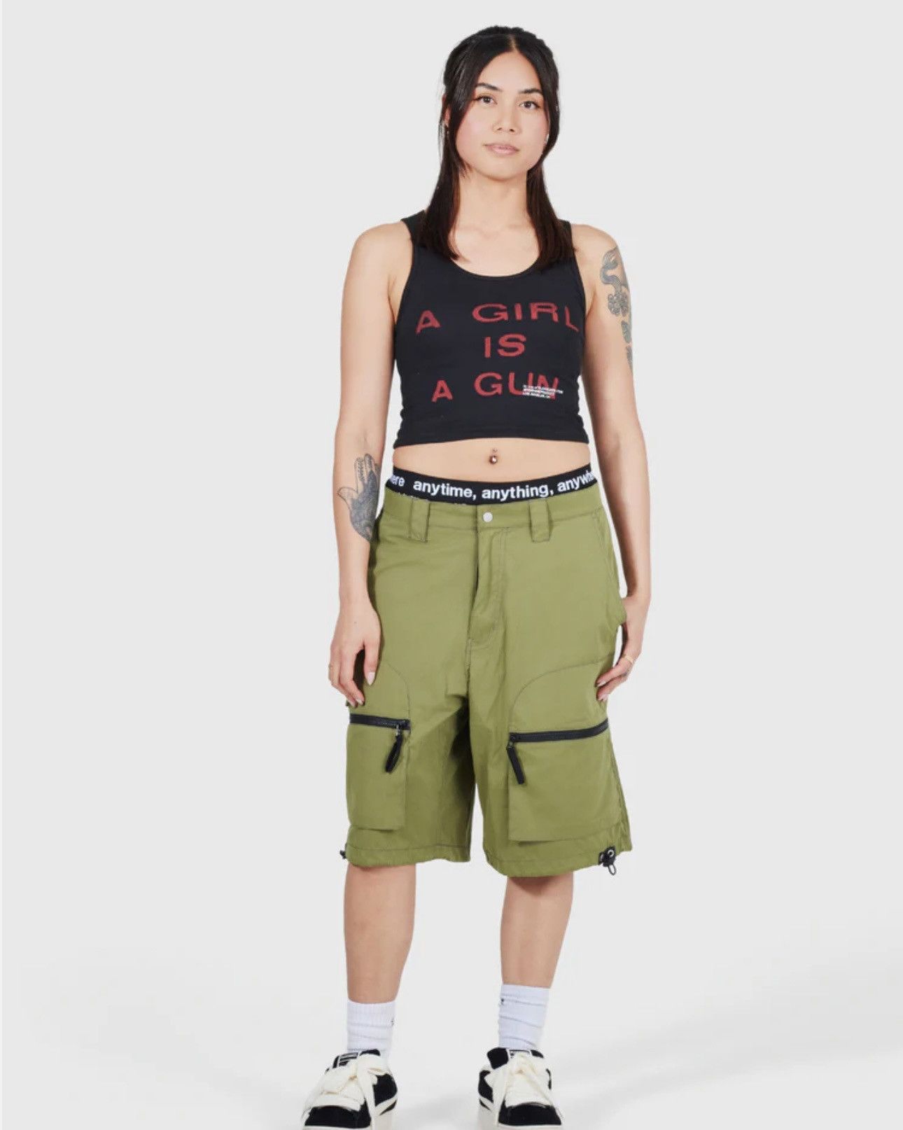 Pleasures Medium Black A Girl is A Gun Tank Top Red Tee Shirt Size M / US 6-8 / IT 42-44 - 2 Thumbnail
