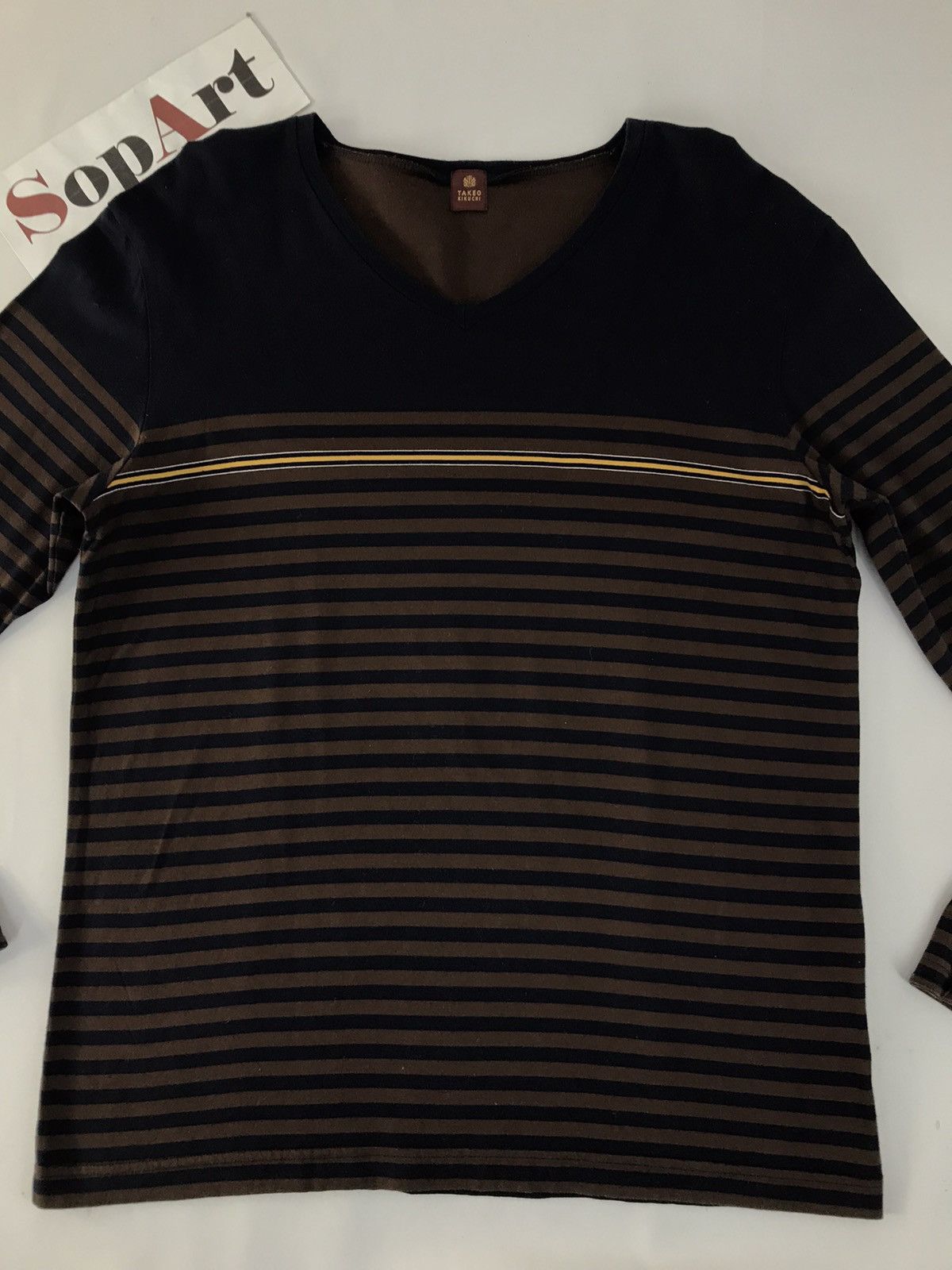 Japanese Brand × Takeo Kikuchi Vintage Takeo Kikuchi Design Striped Long Sleeve Shirt Size US M / EU 48-50 / 2 - 3 Thumbnail