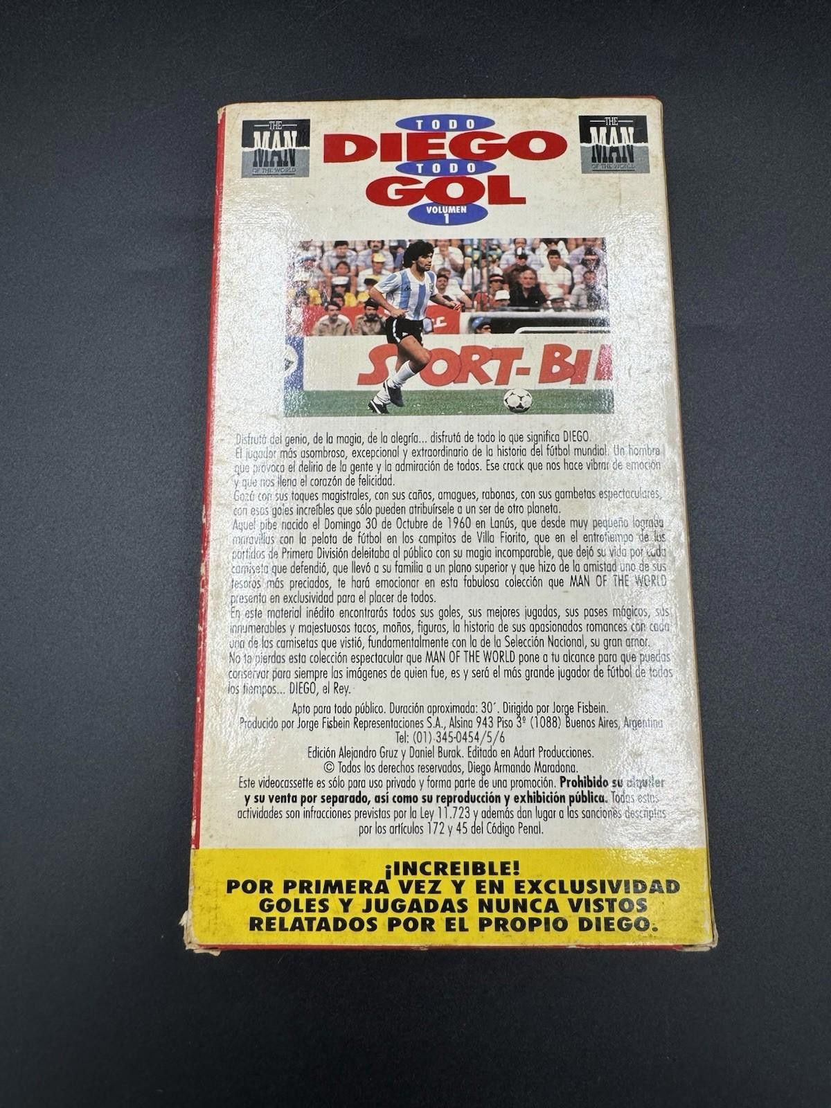 Designer Todo Diego Todo Gol Volumen 1 Maradona Soccer VHS Video Tape Size ONE SIZE - 4 Thumbnail