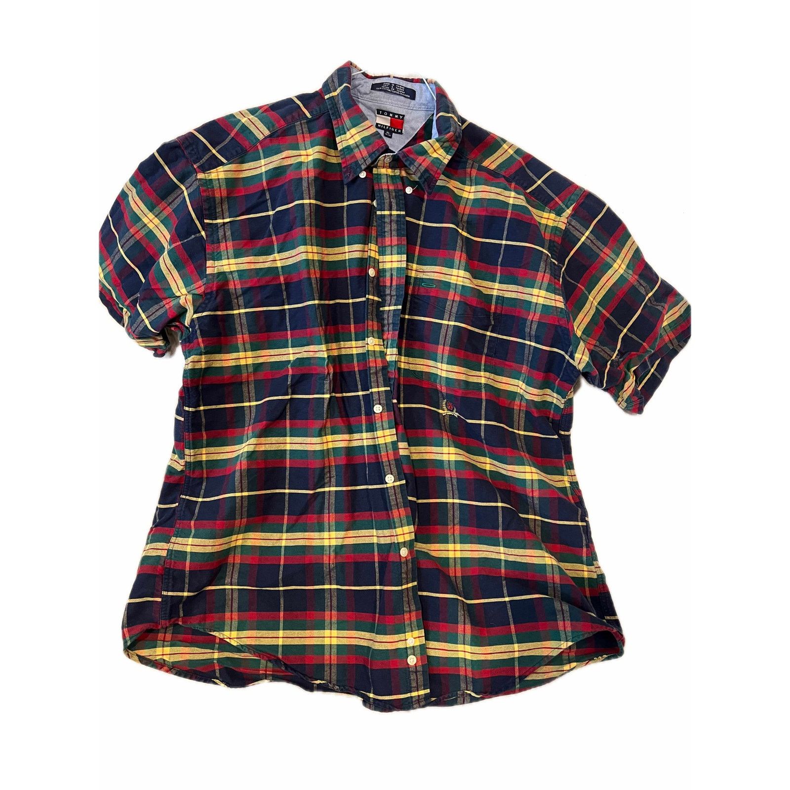 Tommy Hilfiger Tommy Hilfiger Checked Short Sleeve Button Down Mens XL Size US XL / EU 56 / 4 - 1 Thumbnail