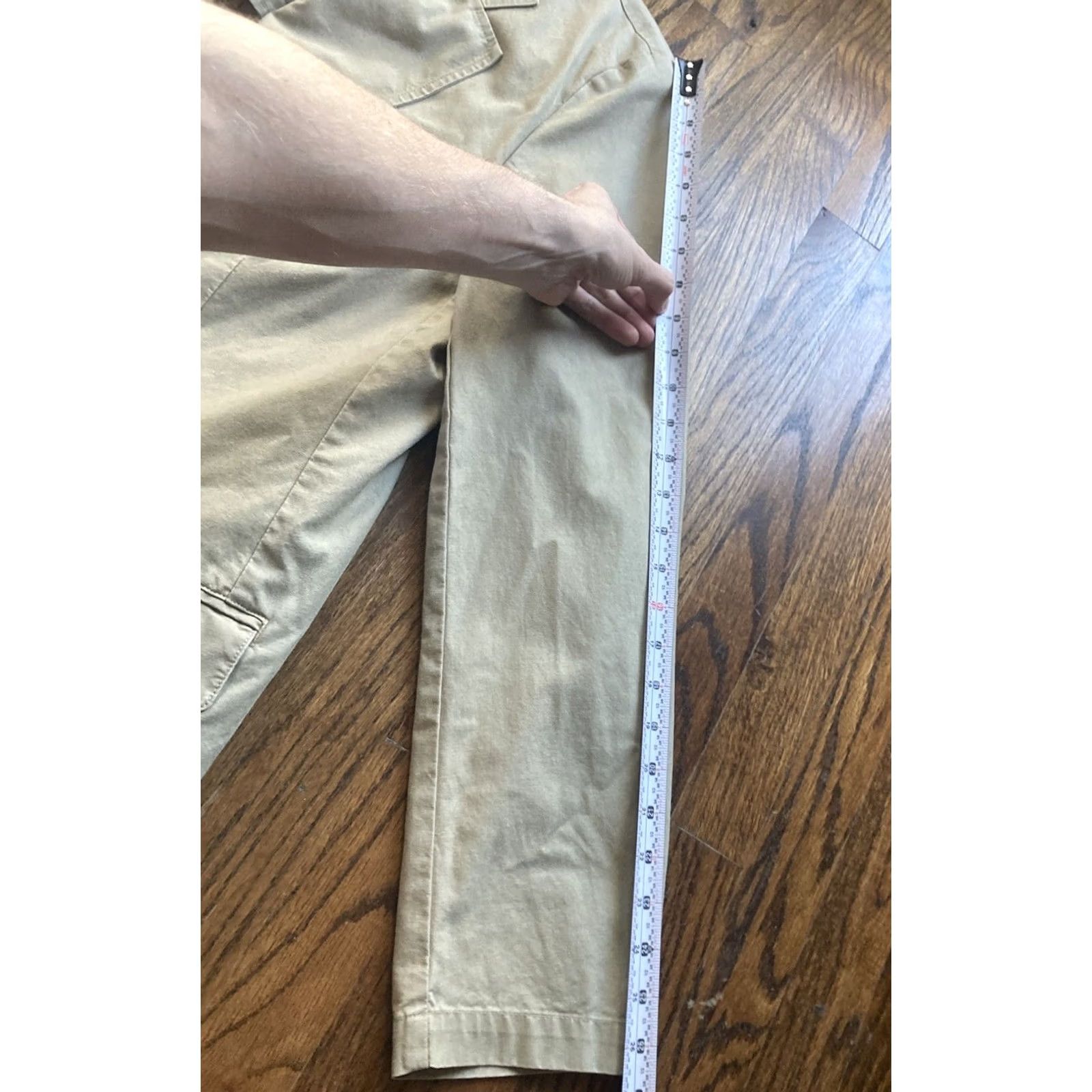 Vintage LL Bean Blazer Mens 42R Beige Cotton Tan Utility Pockets Classic Preppy Military Jacket Regular Size 42R - 5 Thumbnail