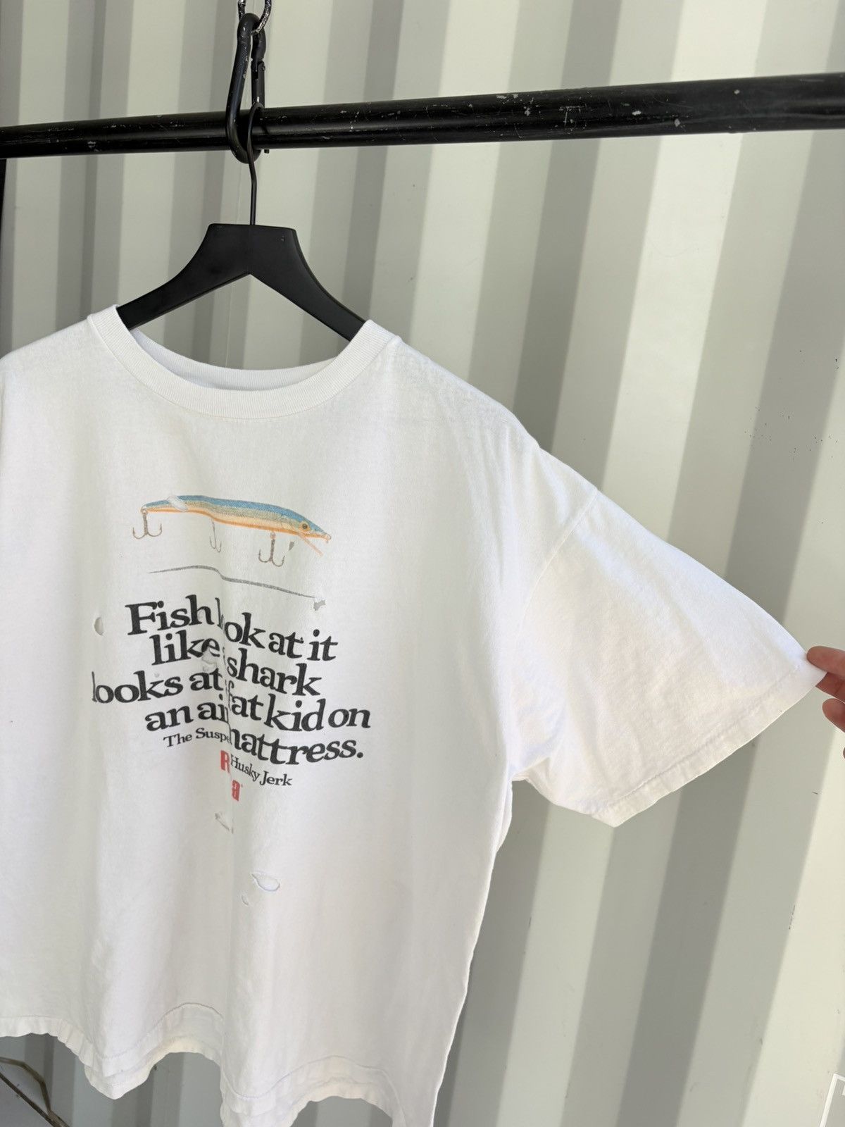 Vintage Vintage Fishing Thrashed Distressed Shirt Grunge Band Size US XXL / EU 58 / 5 - 2 Thumbnail