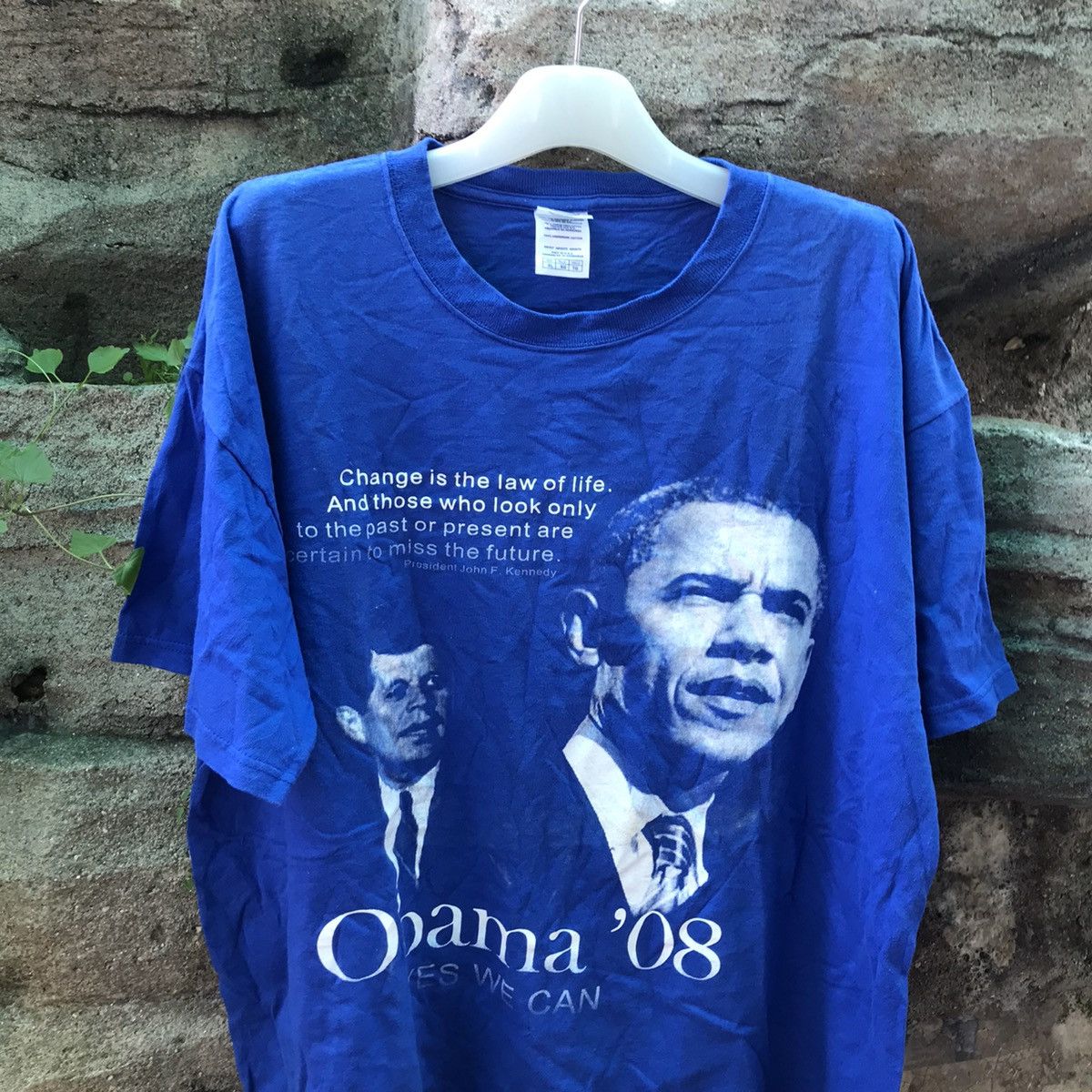 Vintage Vintage y2k Obama Over print T shirt Size US L / EU 52-54 / 3 - 2 Thumbnail