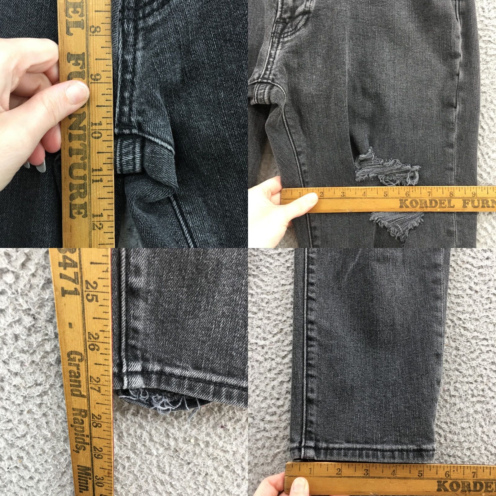 Abercrombie & Fitch Nike Abercrombie & Fitch Skinny Jeans Mens 32X30 Black Zip Distressed Jeans Regular 34in Waist 30in Inseam Mens Size US 32 / EU 48 - 8 Thumbnail