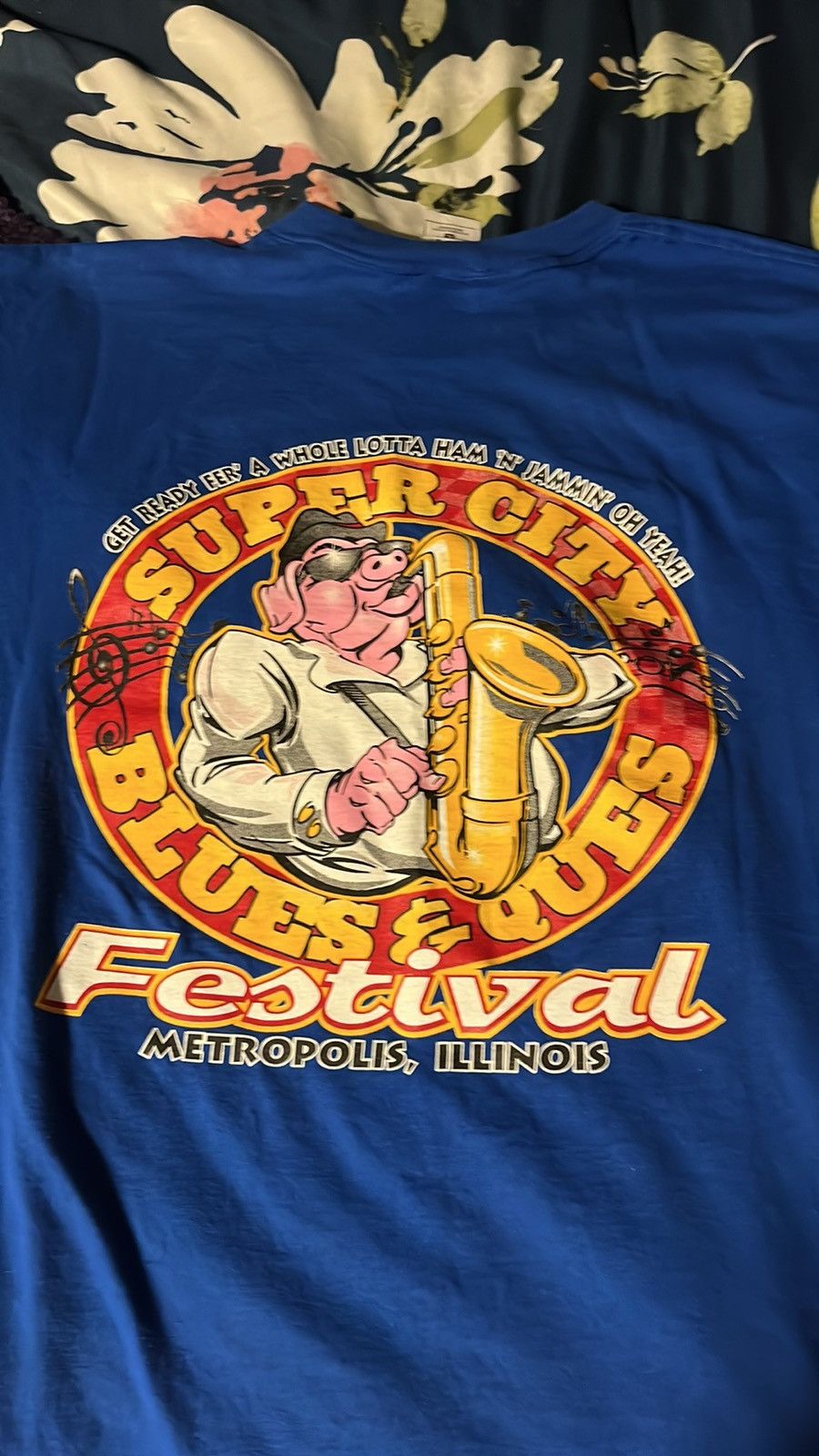 Other Vintage Metropolis BBQ Blues Festival Superman City Size US XL / EU 56 / 4 - 5 Thumbnail