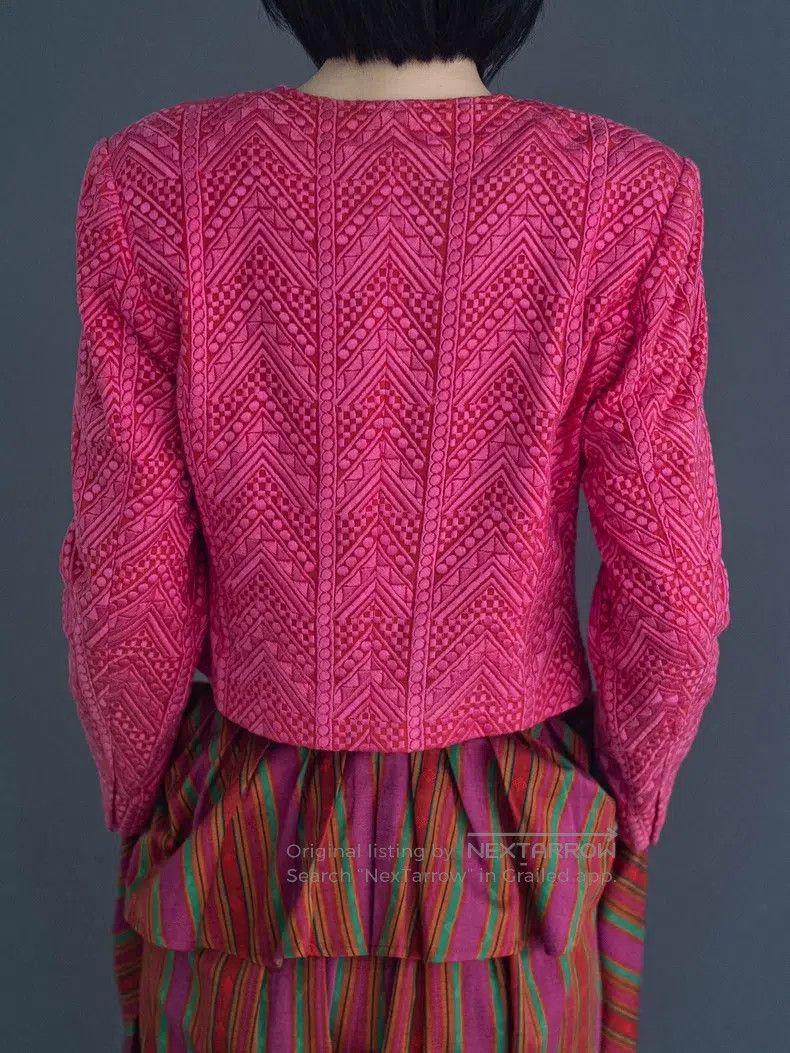 Kenzo Kenzo Pink embossed embroidery jacket Size M / US 6-8 / IT 42-44 - 8 Thumbnail