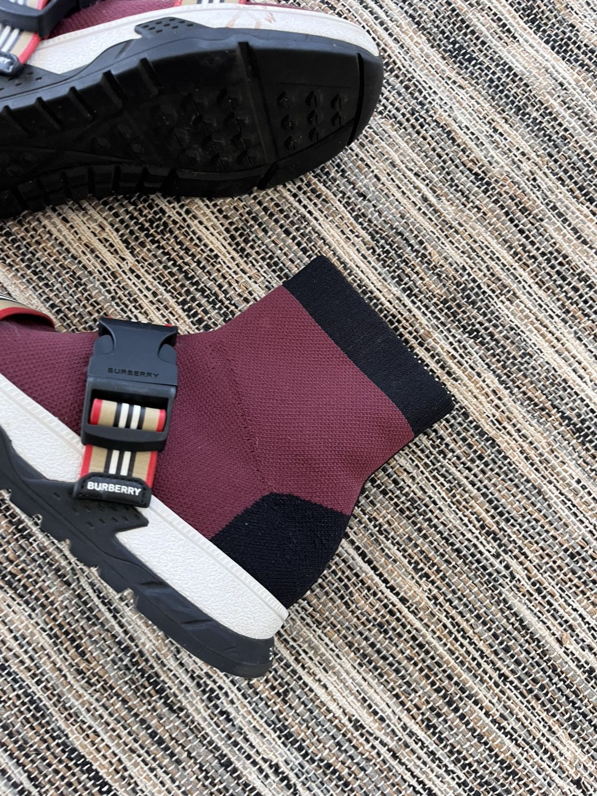 Burberry Rare Burberry Sock Black Purple High Sneakers Luxury Y2K Size US 4 / IT 34 - 8 Thumbnail