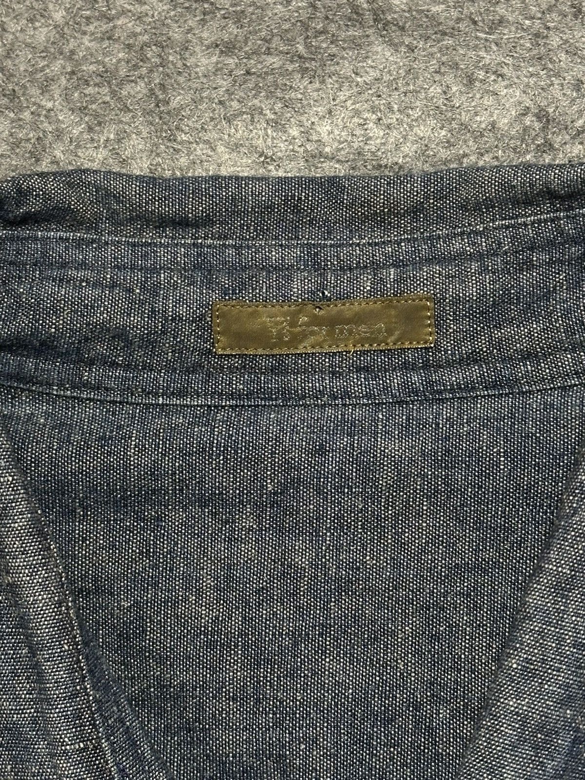 Y's for Men vintage YS Japanese denim work shirt in black. Size US XL / EU 56 / 4 - 13 Thumbnail