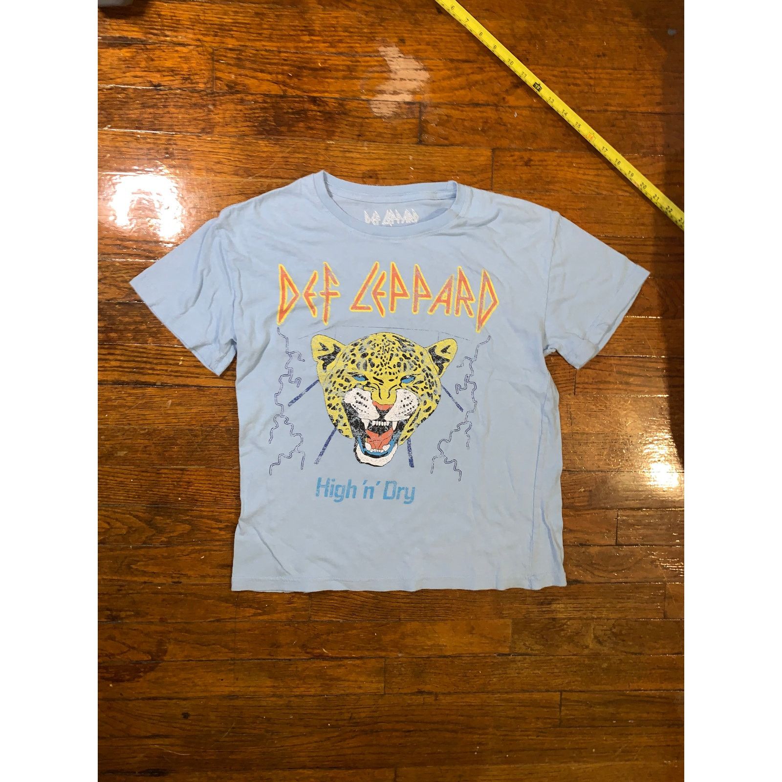 Band Tees × Def Leppard Def Leppard High n Dry Baby Tee Womens Medium Blue Fitted Size M / US 6-8 / IT 42-44 - 2 Thumbnail