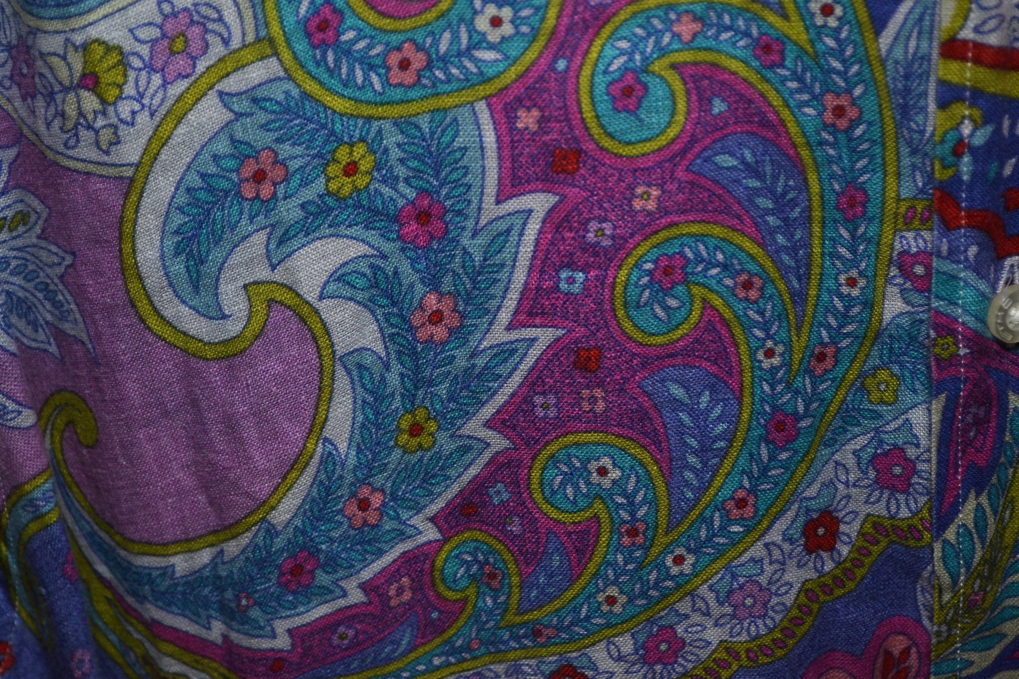Etro Etro Linen Paisley Shirt Mythological Animal Print 43 L XL Size US L / EU 52-54 / 3 - 5 Thumbnail