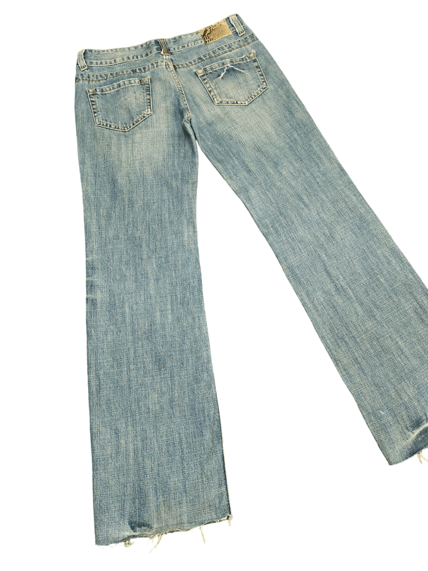If Six Was Nine Flare Jeans Clichy Release Hem Faded Low Rise Boot Cut Size US 31 - 13 Thumbnail