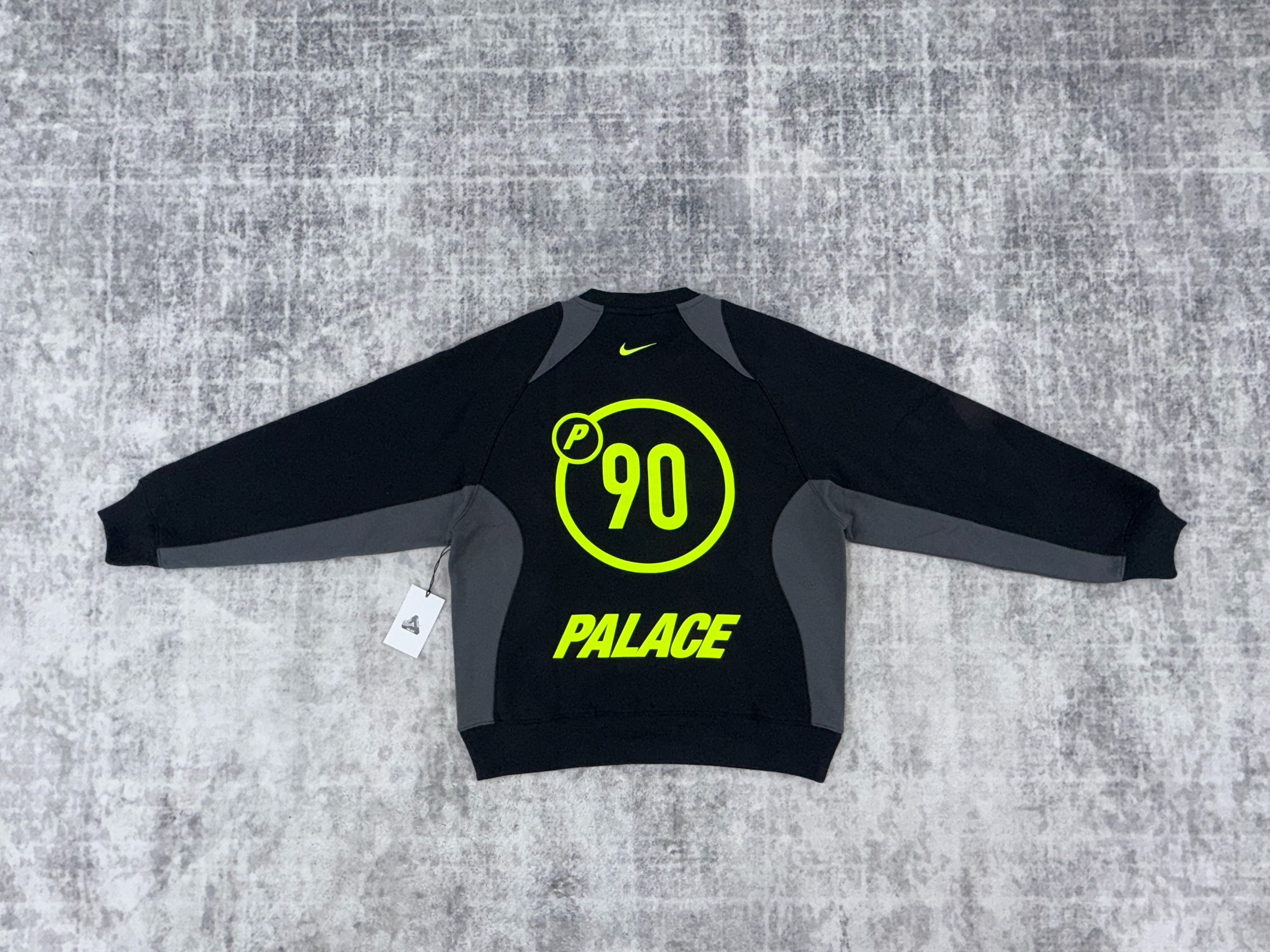 Palace Palace x Nike Total P90 Crew Charcoal | Grailed