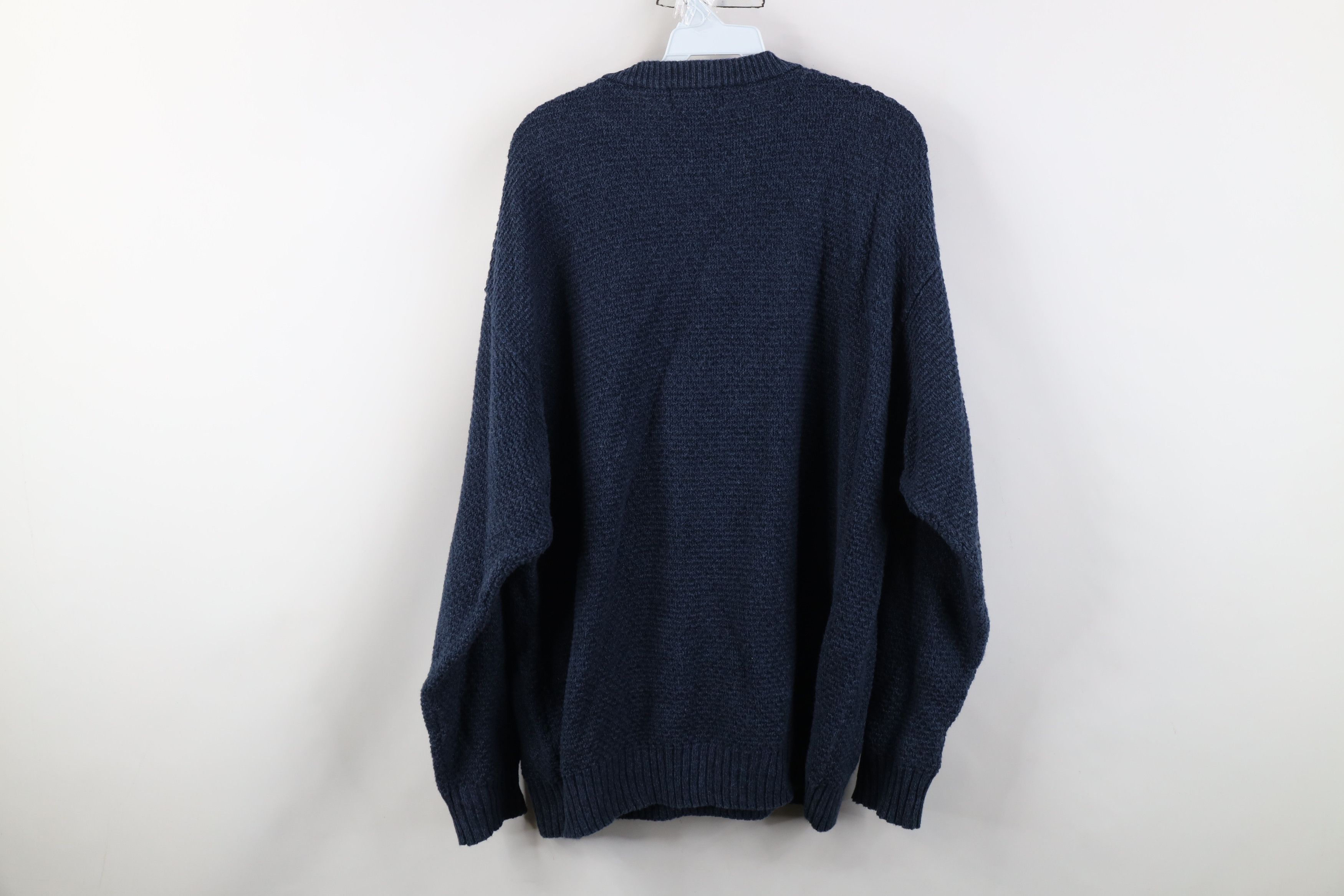 Woolrich Woolen Mills Vintage 90s Woolrich Blank Thermal Knit Henley Sweater Blue Size US XL / EU 56 / 4 - 9 Thumbnail