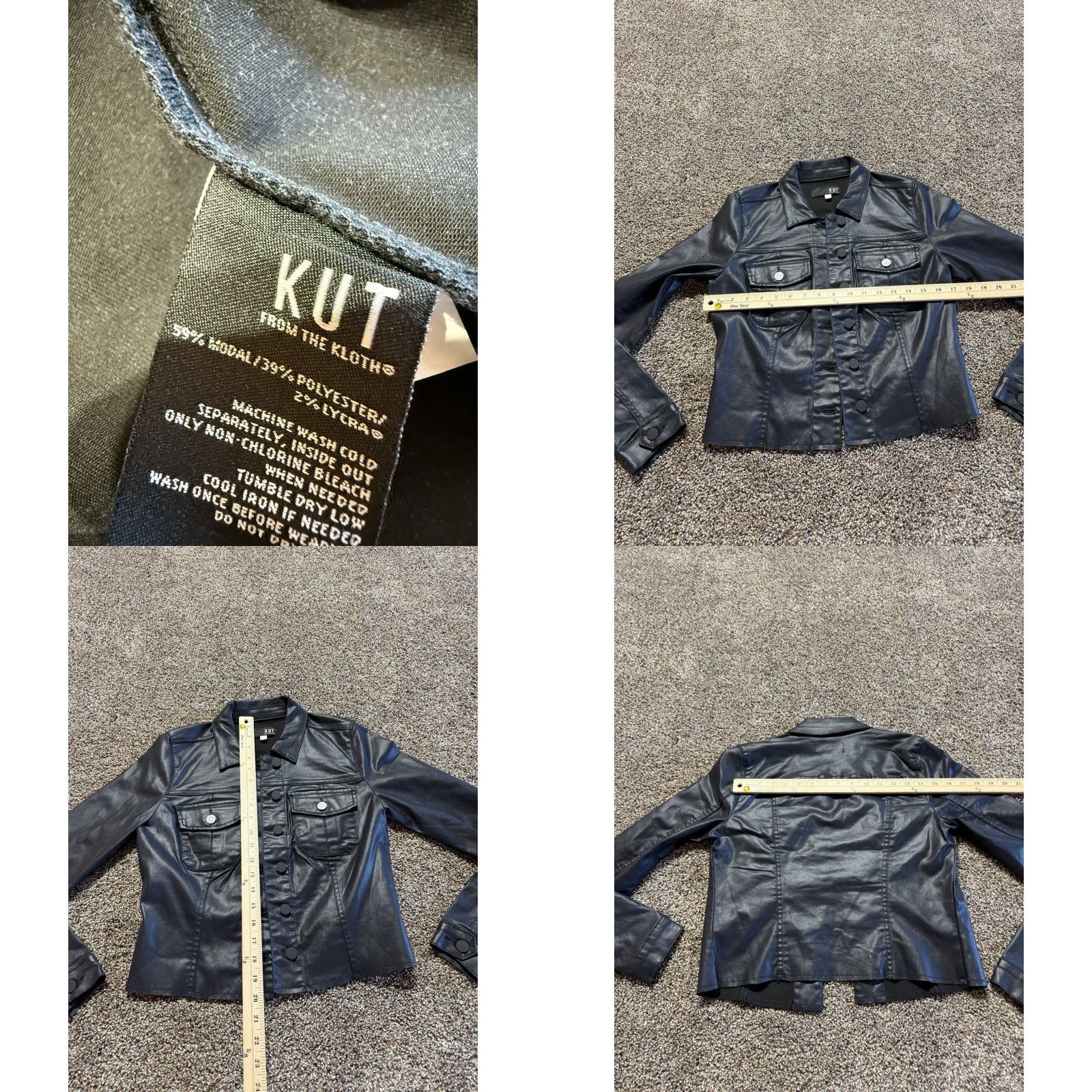 Vintage KUT from the Kloth Jacket Womens Small Black Cropped Kara New Modal Blend Model Cropped Kara Raw Hem Jacket Collared Pockets Solid City Classic Size S / US 4 / IT 40 - 8 Thumbnail