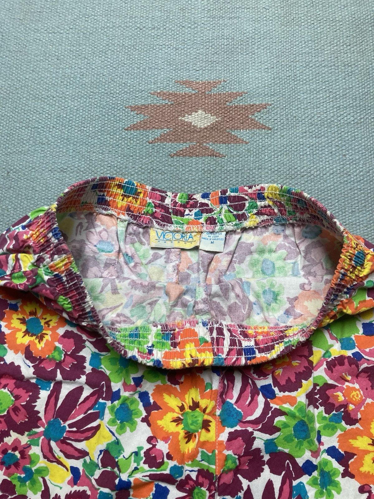 Vintage Vtg 80s 90s shorts flowers elastic waist lightweight medium Size 28" / US 6 / IT 42 - 3 Thumbnail
