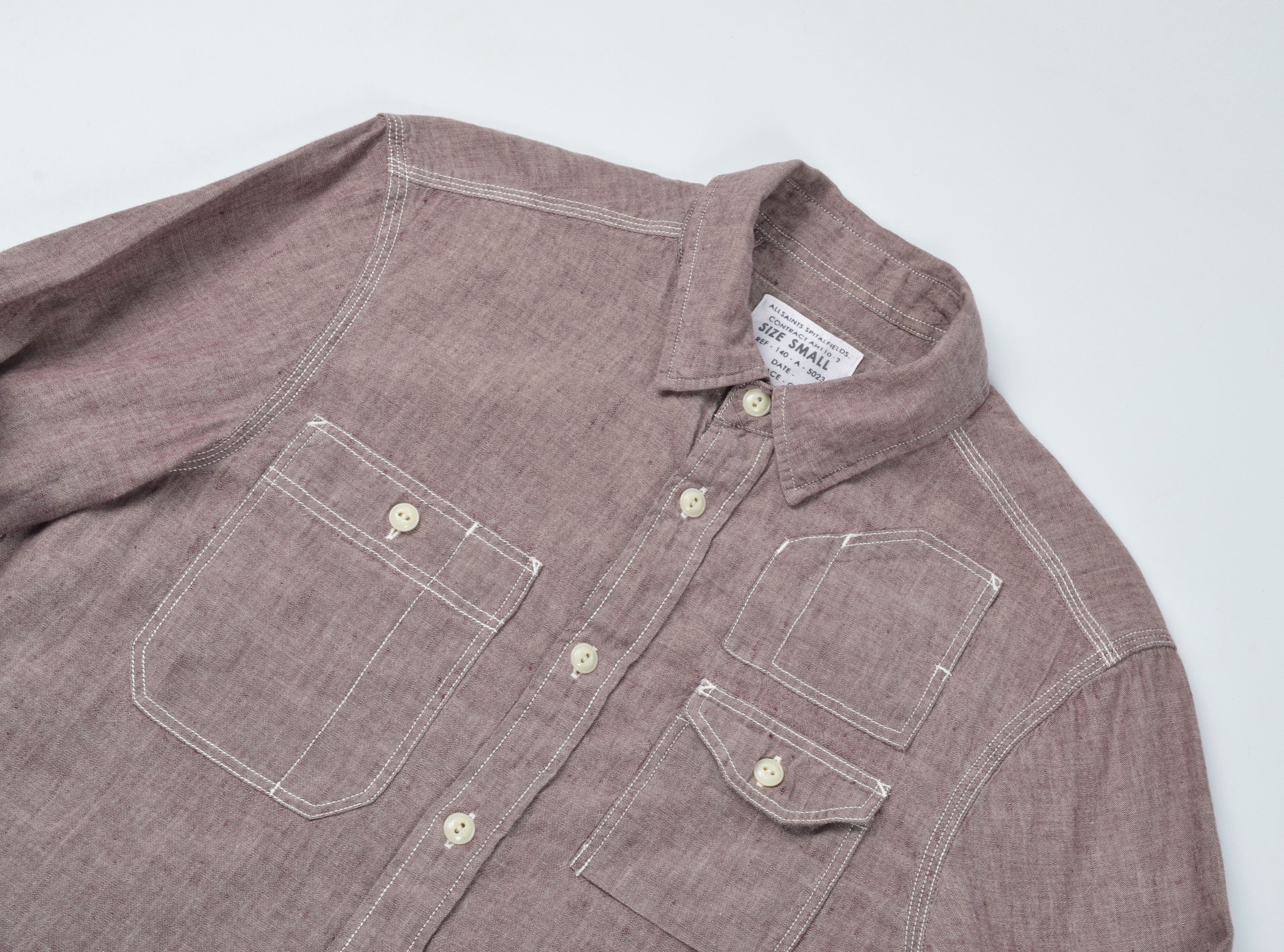 Allsaints Allsaints Linen Blend Light Brown Long Sleeve Shirt Size US S / EU 44-46 / 1 - 2 Thumbnail