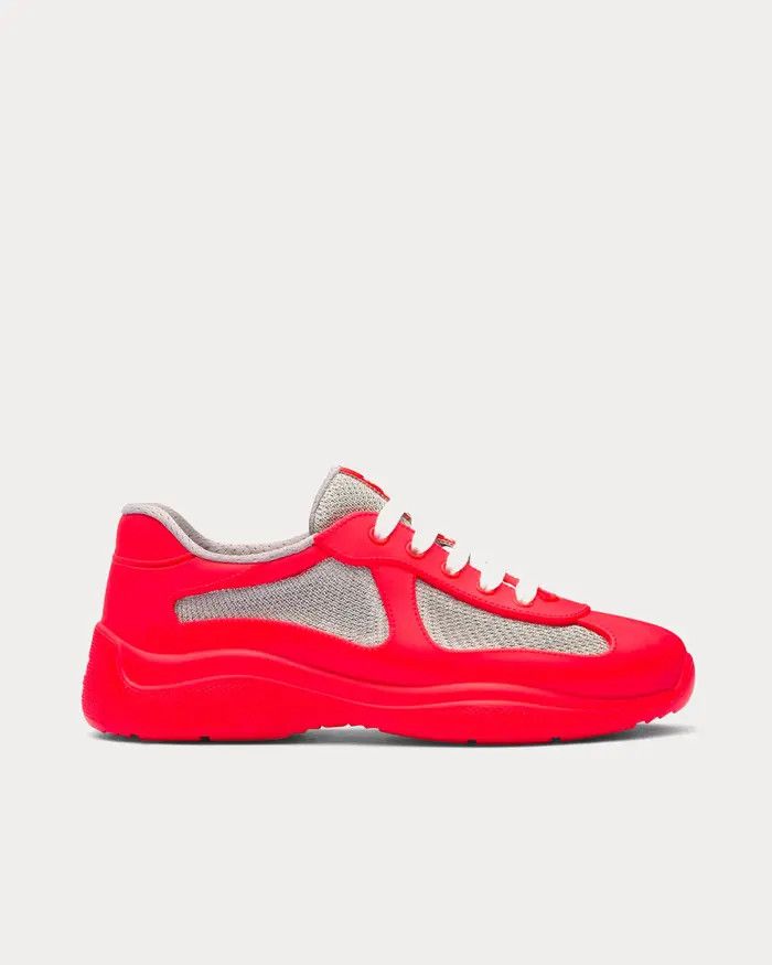 Prada os11x0226 America's Cup Soft Rubber & Bike Sneakers Red/Grey Size US 9 / EU 42 - 1 Thumbnail