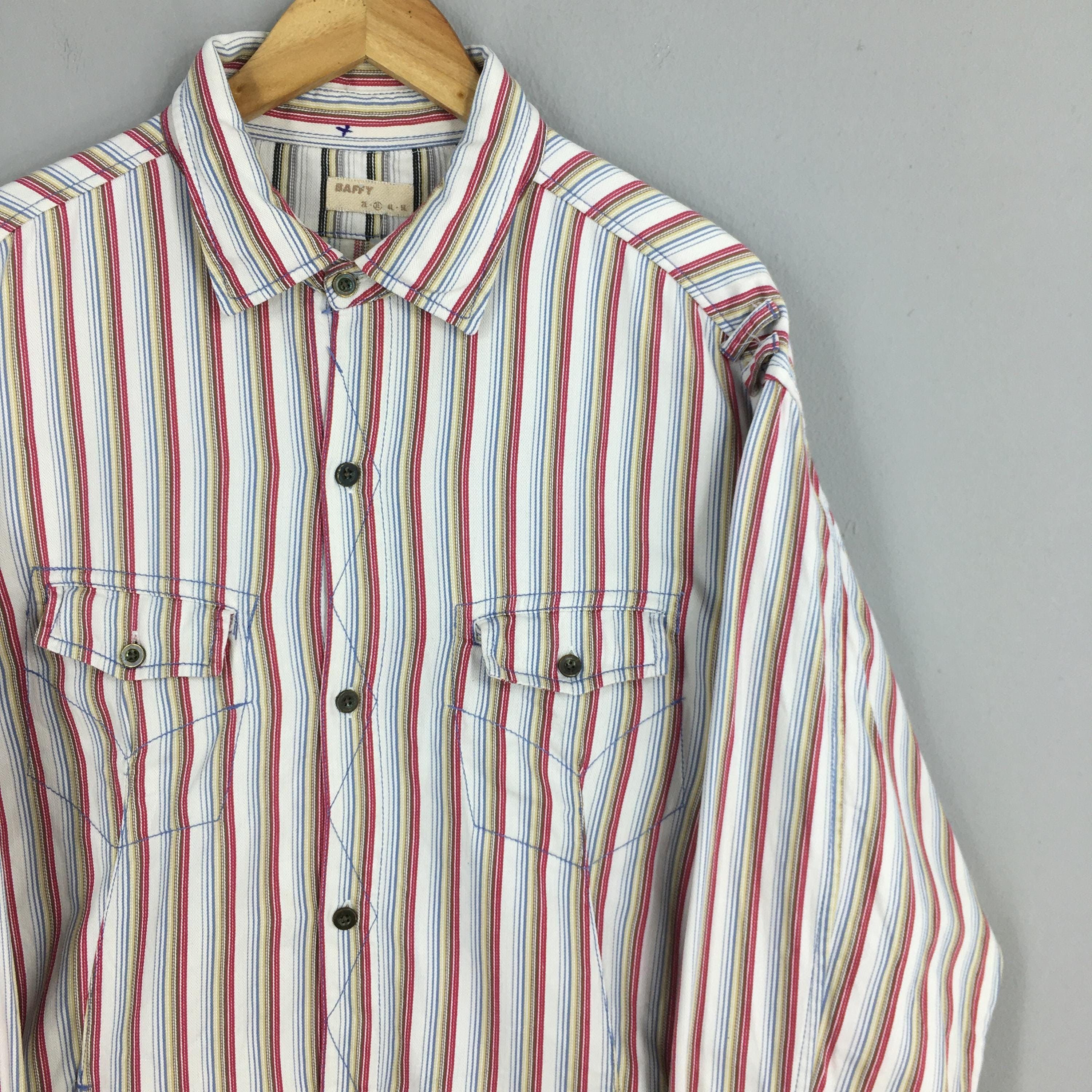 Flannel × Vintage Vintage Baffy Vertical Stripes Flannel Shirt XLarge Size US XL / EU 56 / 4 - 2 Thumbnail