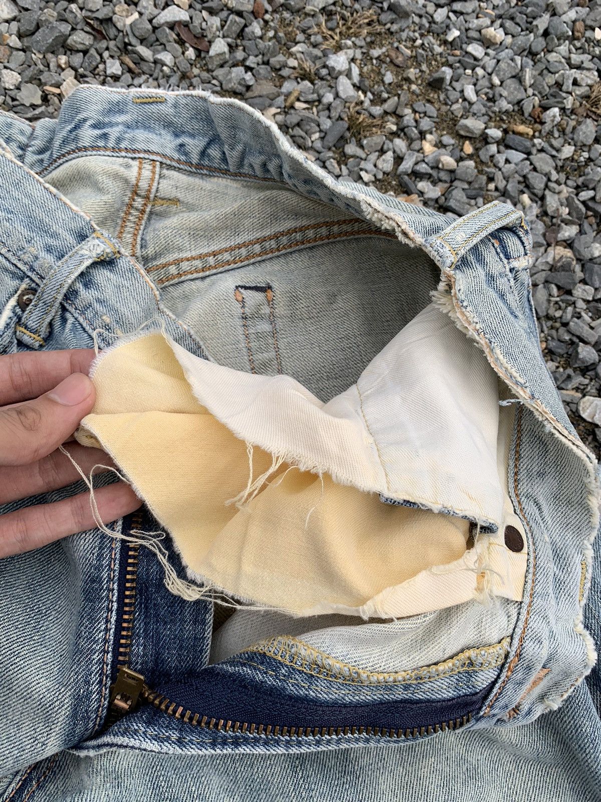 Kapital VINTAGE EDWIN 505 SELVEDGE FADED & RUSTY DISTRESSED DENIM Size US 28 / EU 44 - 23 Thumbnail