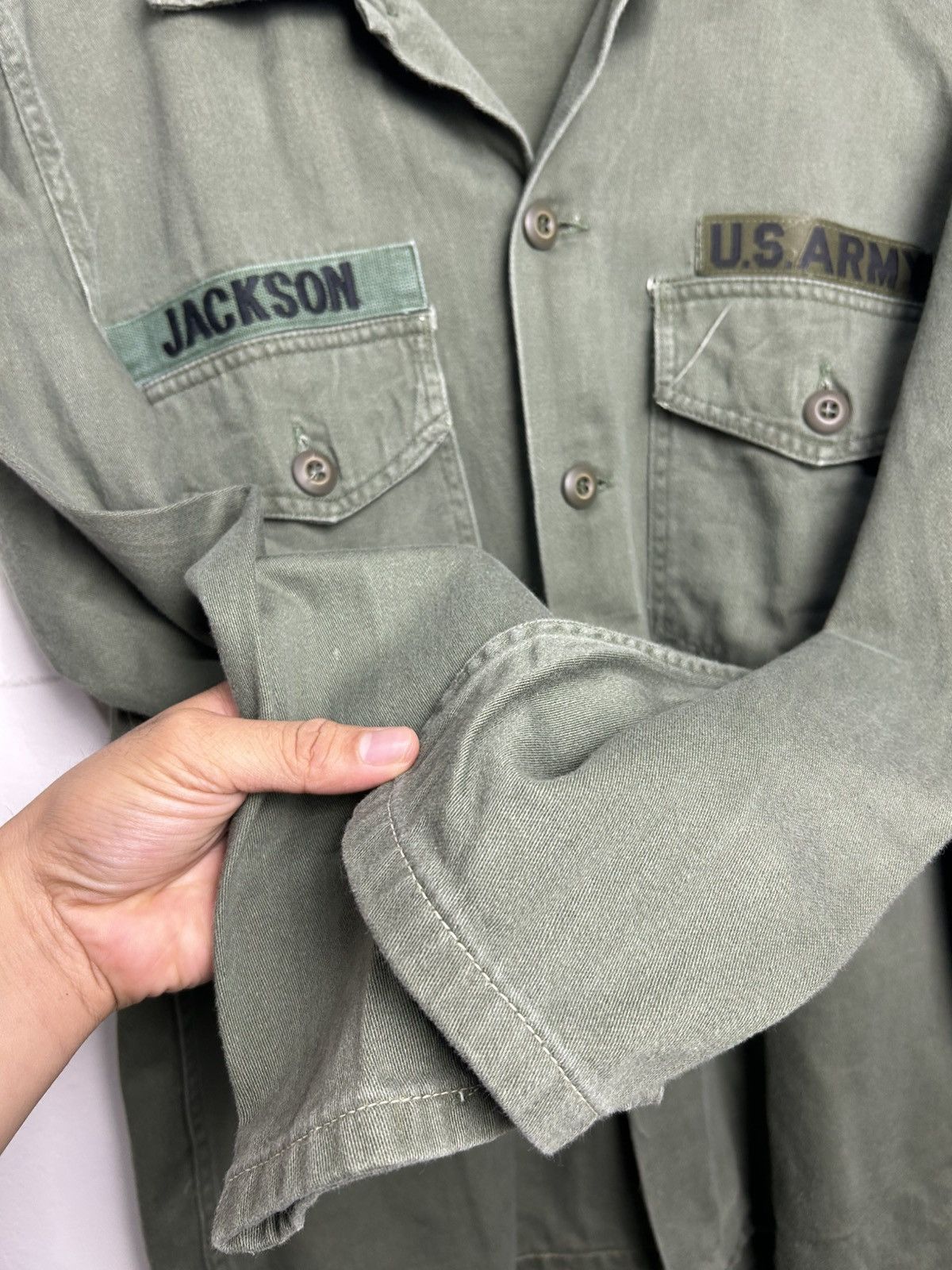 Vintage 🔥VINTAGE 60s US ARMY UTILITY SHIRT Size US L / EU 52-54 / 3 - 4 Thumbnail