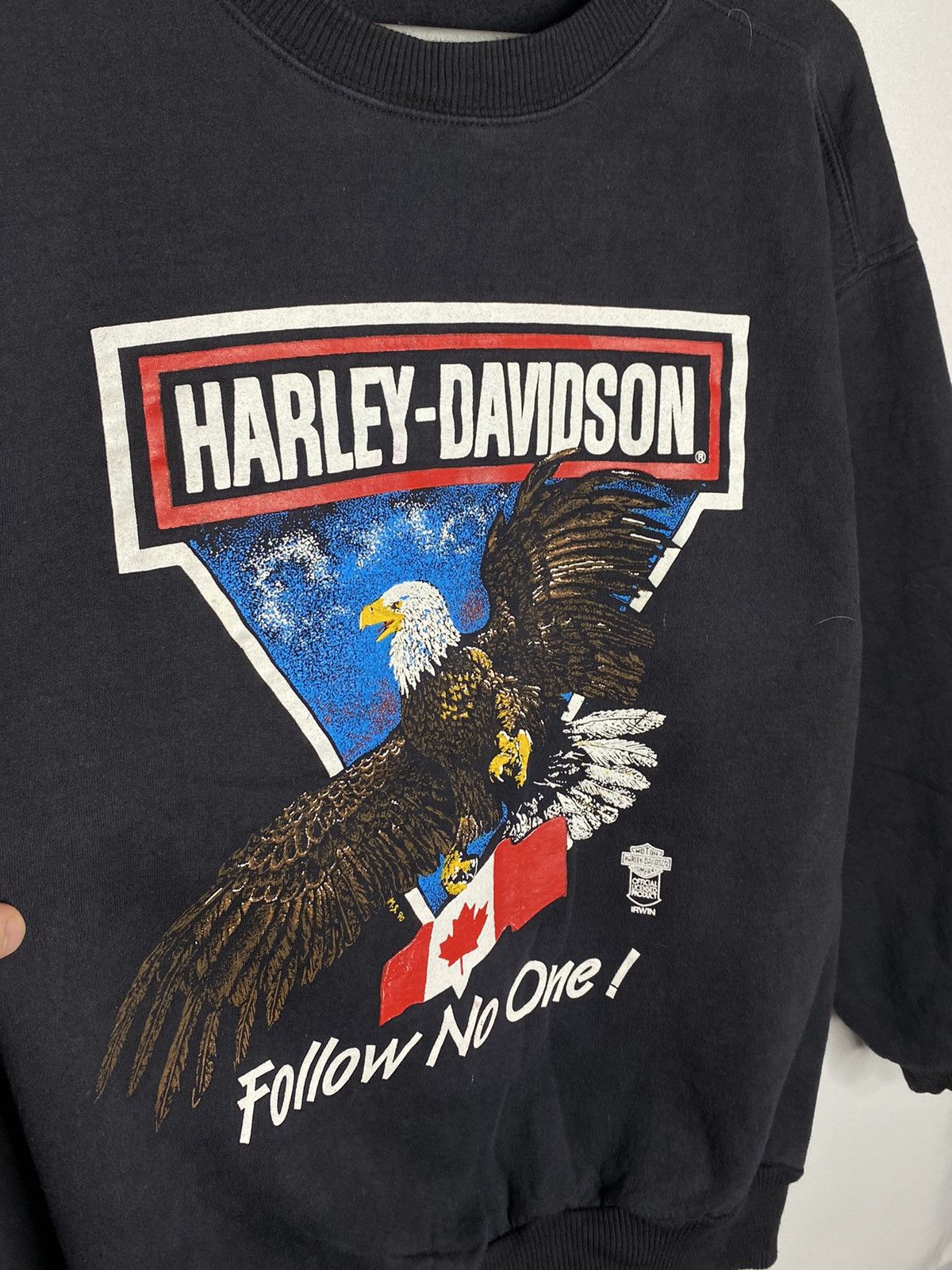 Vintage 🏍️Vintage Rare Harley Davidson “Follow No One” Sweatshirt🏍️ Size US L / EU 52-54 / 3 - 4 Thumbnail